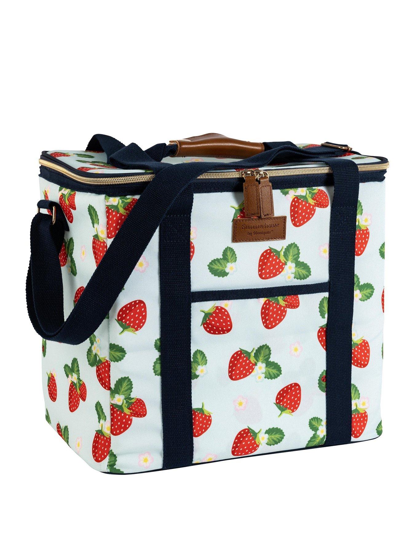 undefined Strawberries  &  Cream Insulated Family Picnic Cool Bag - Vintage Aqua