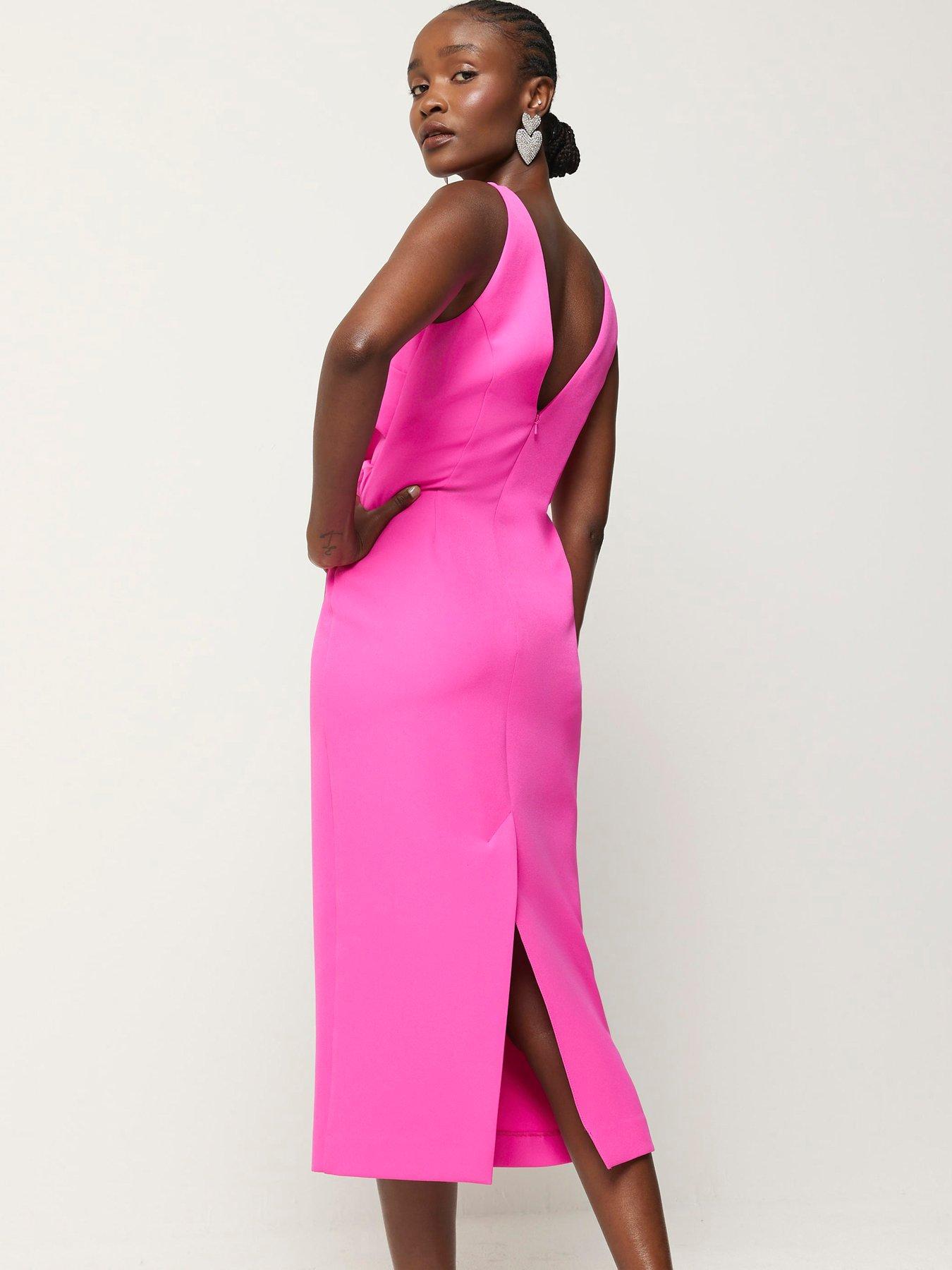 Midi Dress River Island Evening Dresses Red 3D Flower Occasion