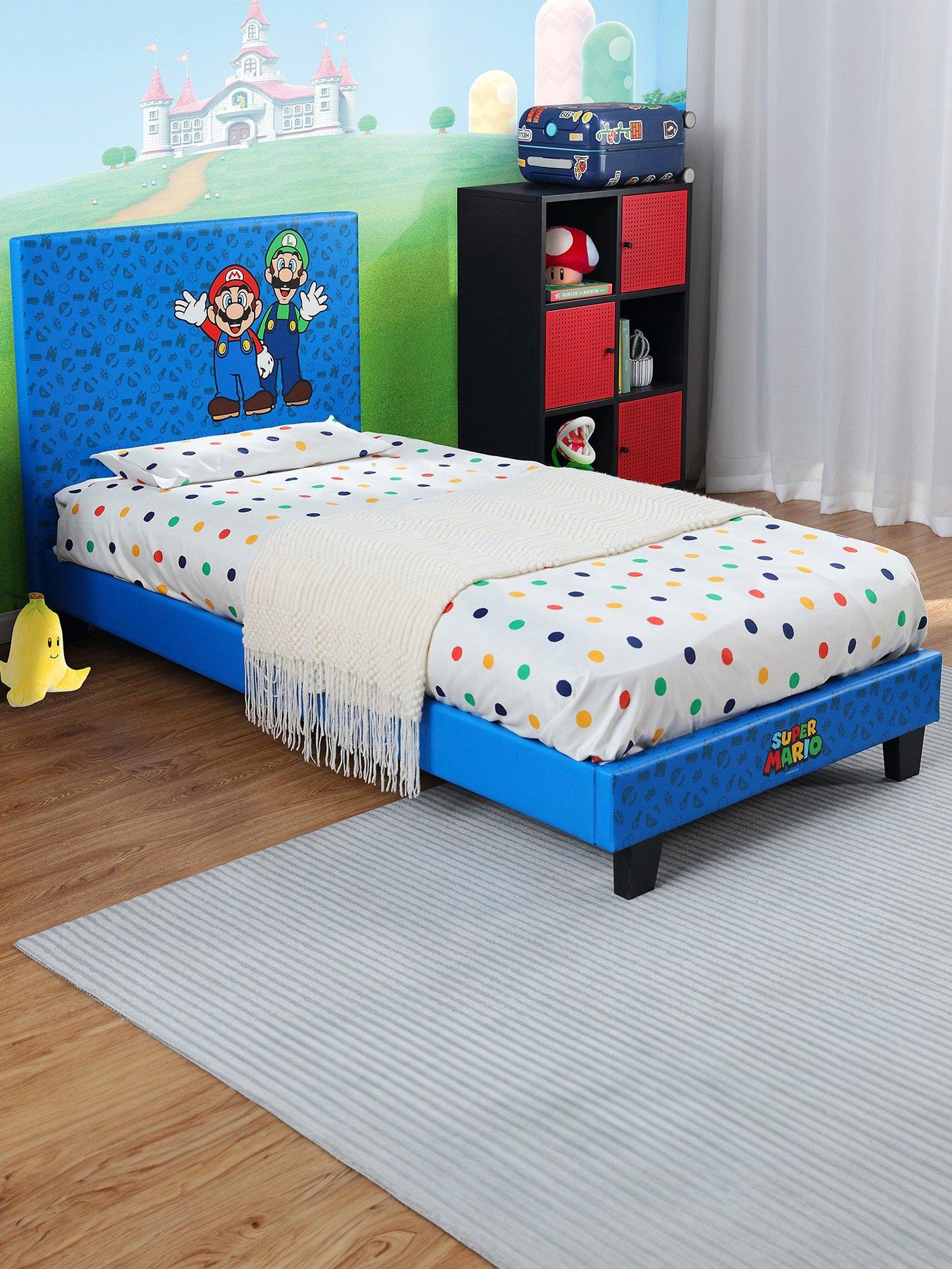 X Rocker Nintendo Super Mario Single Bed Frame - Blue