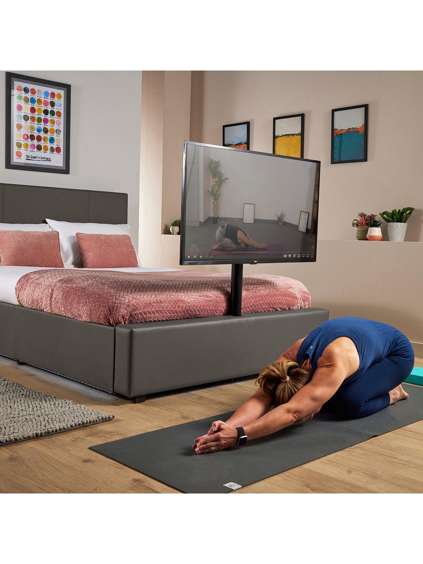 Image 3 of 8 of XR Living Ava Upholstered TV Bed with Under Bed LED Lighting - fits up to 55 inch TV &ndash; Grey