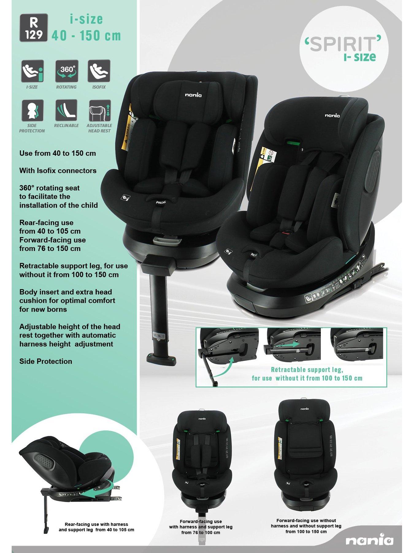 Image 6 of 7 of Nania Spirit 40-150cm R129 360 Spin Car Seat - Black