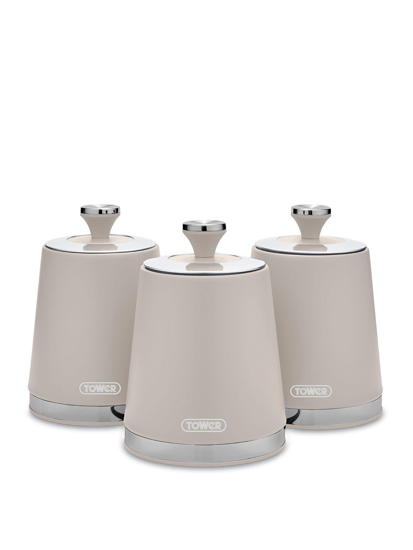 undefined Cavaletto Set Of 3 Canisters - Latte