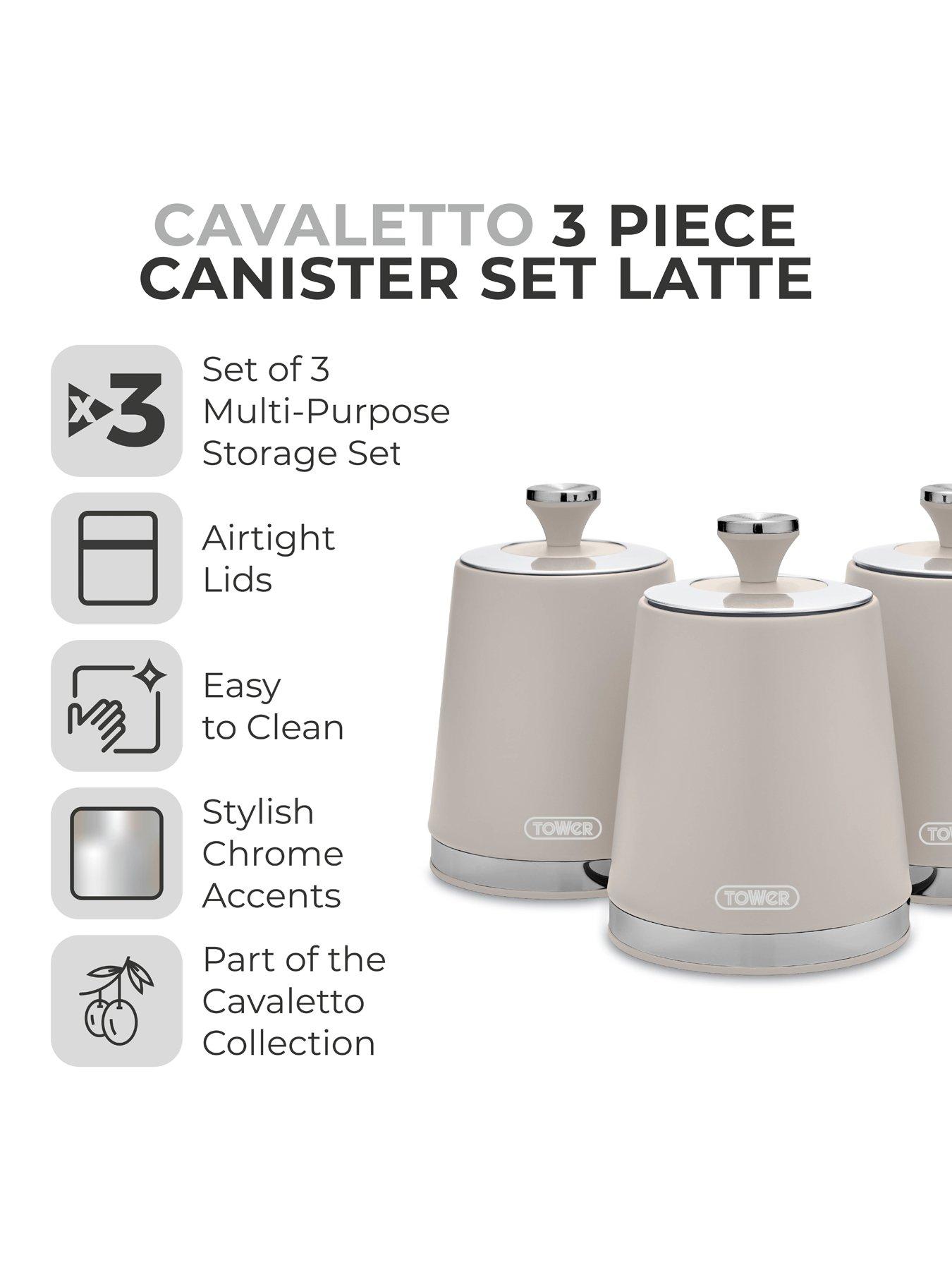  image of tower-cavaletto-set-of-3-canisters-latte