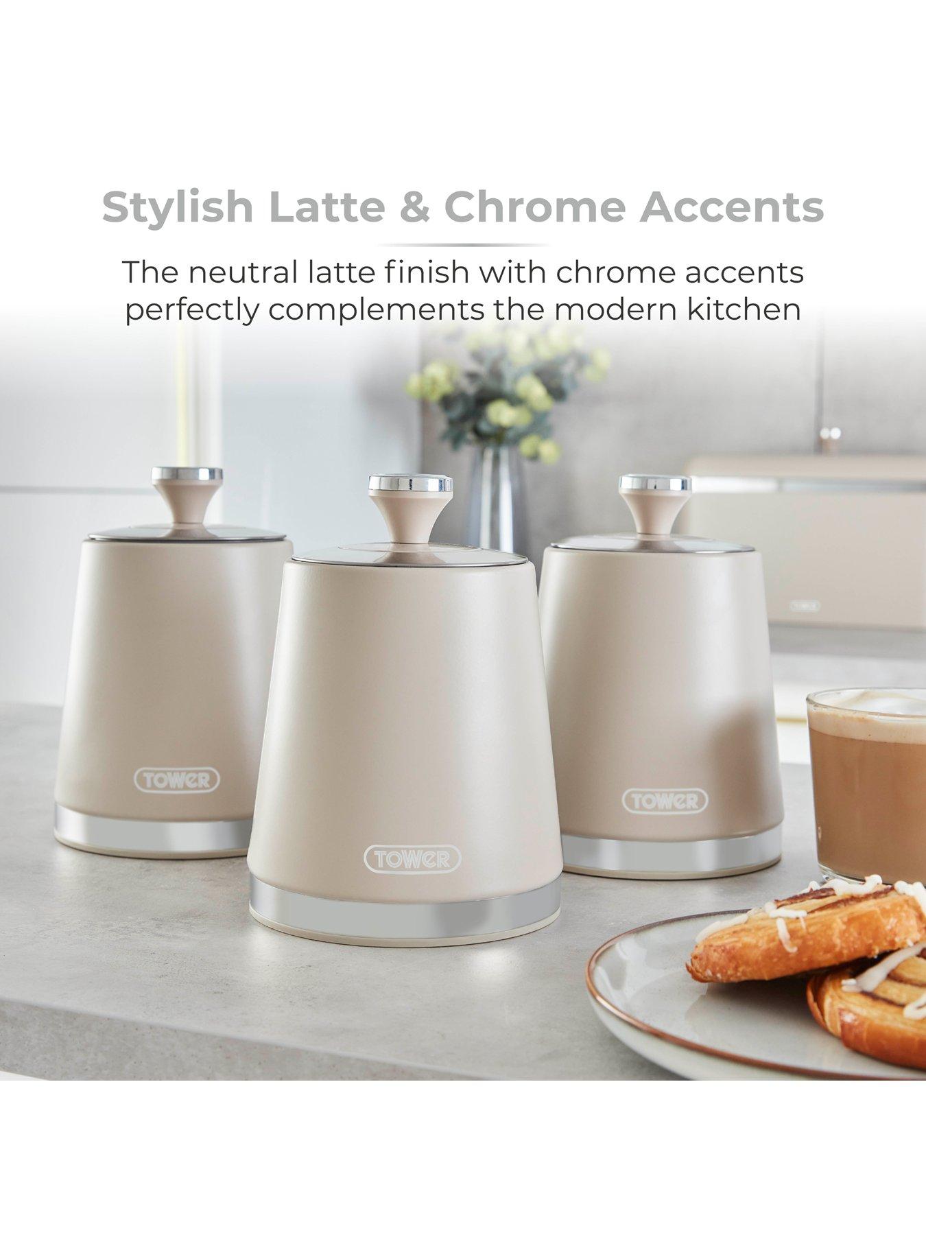 Tower Cavaletto Set Of Canisters Latte Littlewoods