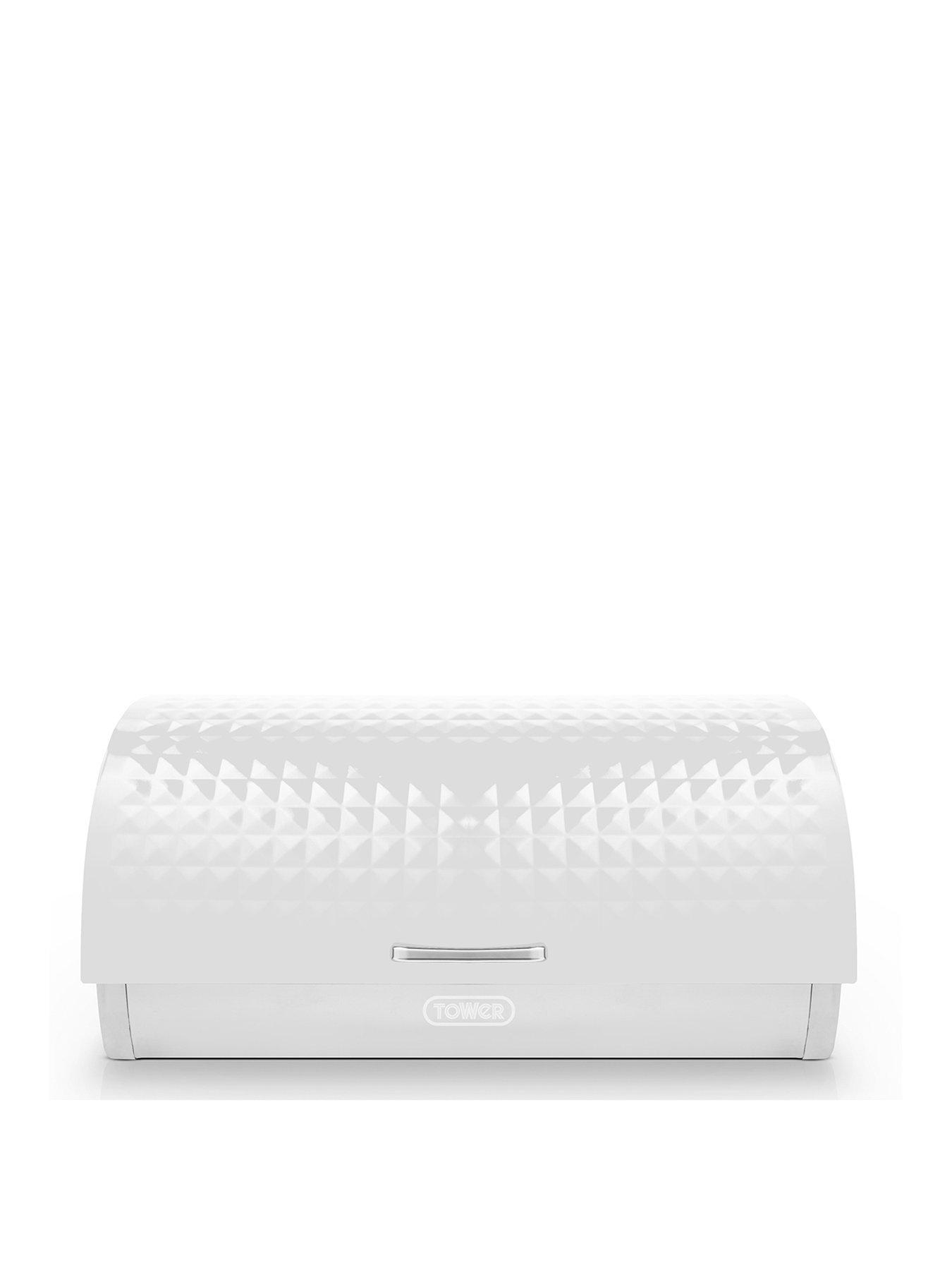 tower-solitaire-roll-top-bread-bin-ndash-silver-stainless-steel-body-with-a-white-lid