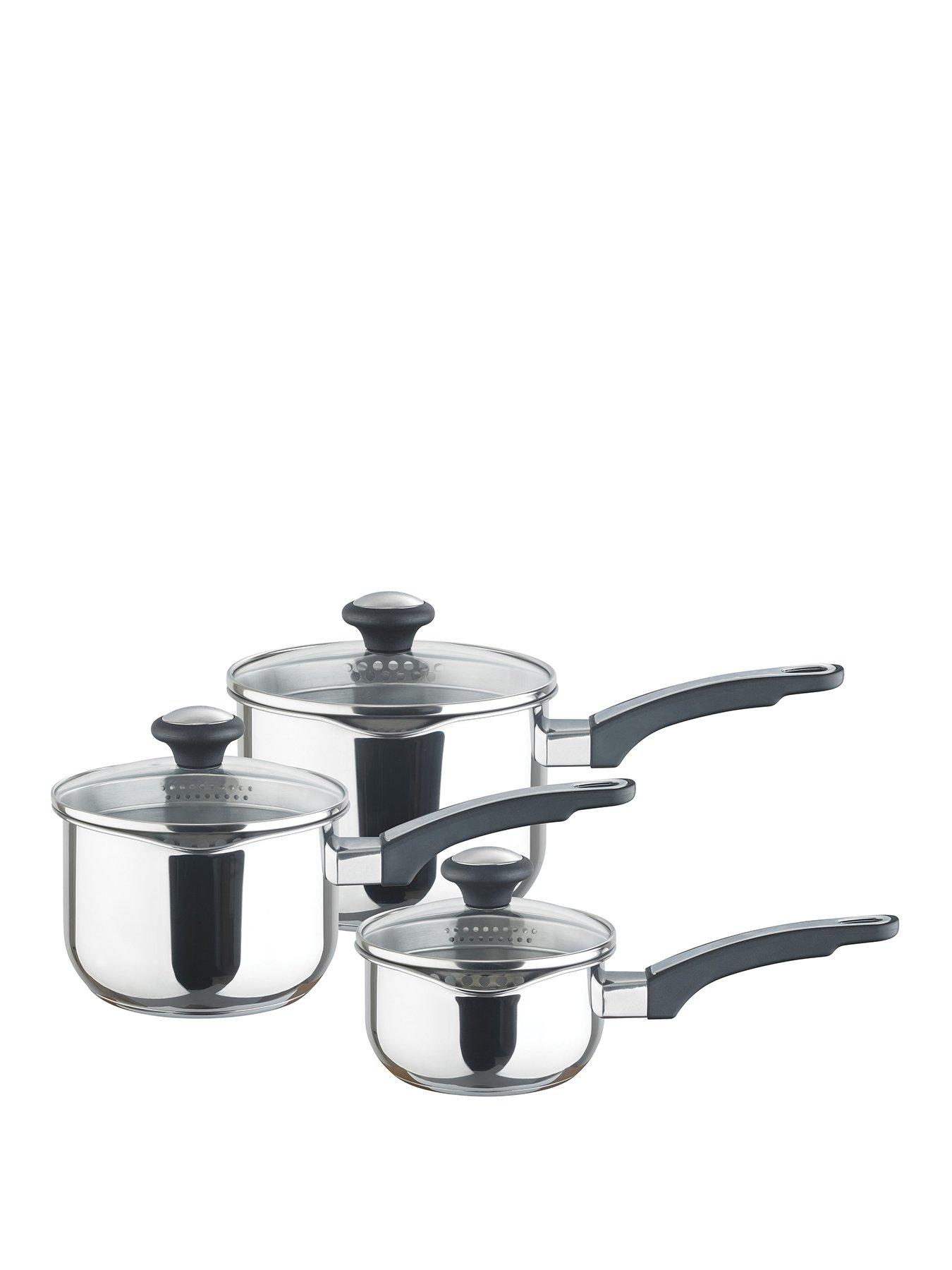 undefined Everyday Cook and Strain Stainless Steel 3-Piece Saucepan Set