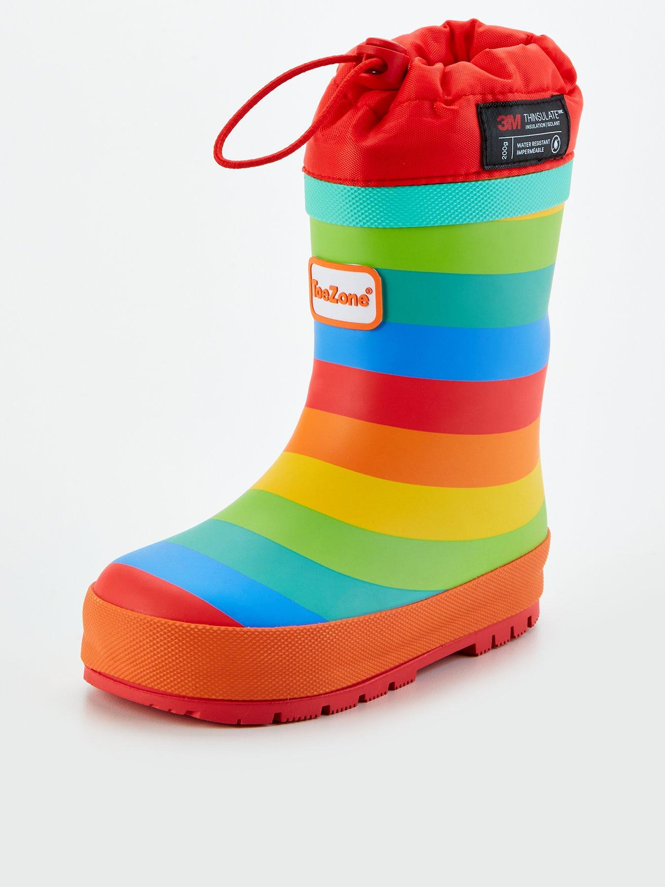  image of the-very-collection-toezone-stripe-thinsulate-rubber-wellie-multi