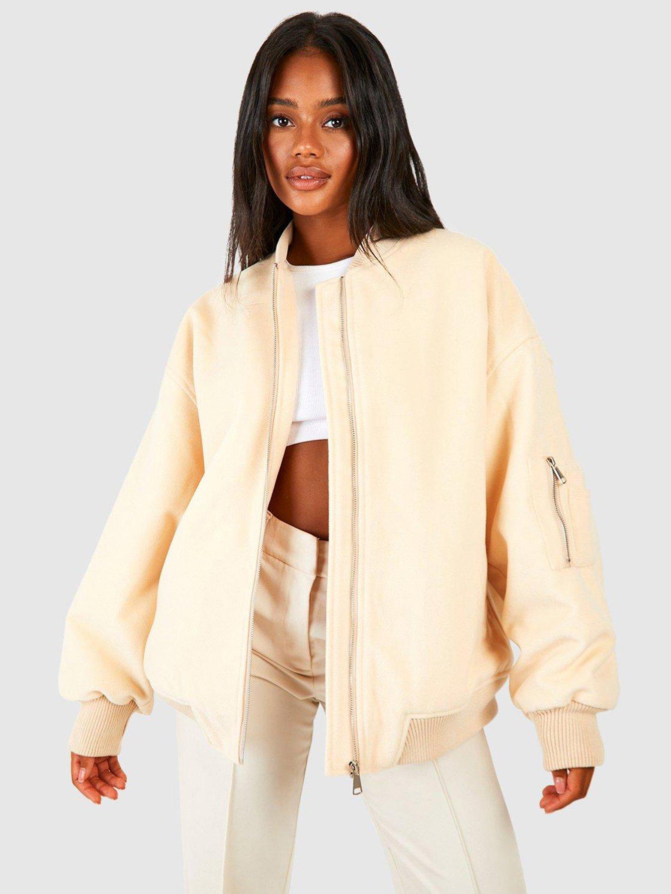 Women's Oversized Wool Bomber Jacket