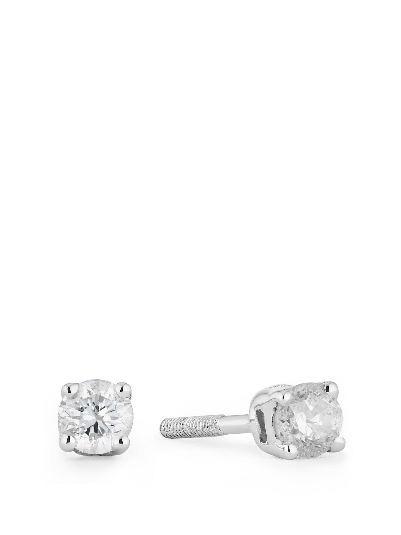H. Samuel 9ct White Gold Earrings. 0.15ct Diamond Stud Earrings