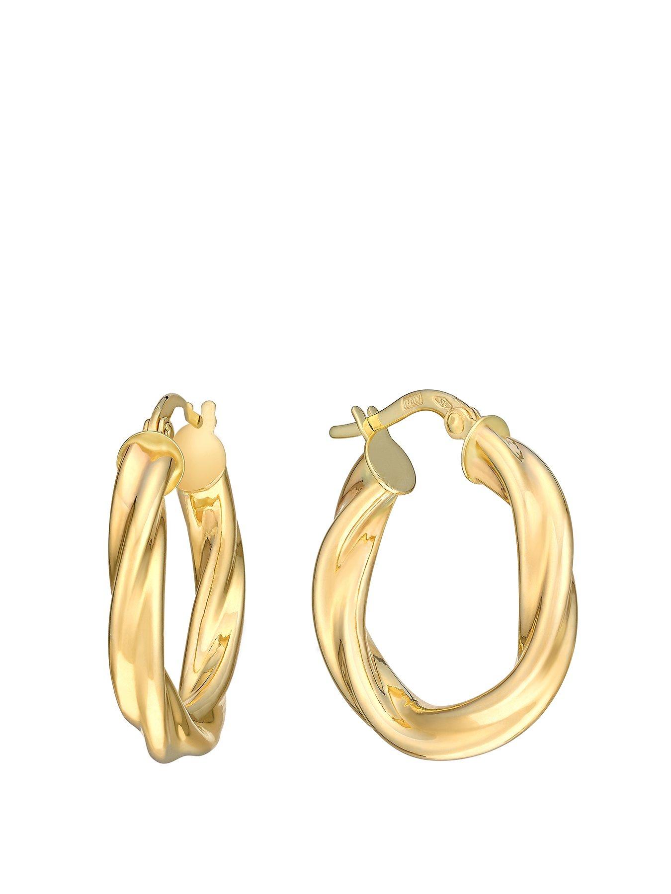 Samuel 9ct Yellow Gold 15mm Twist Hoop Earrings