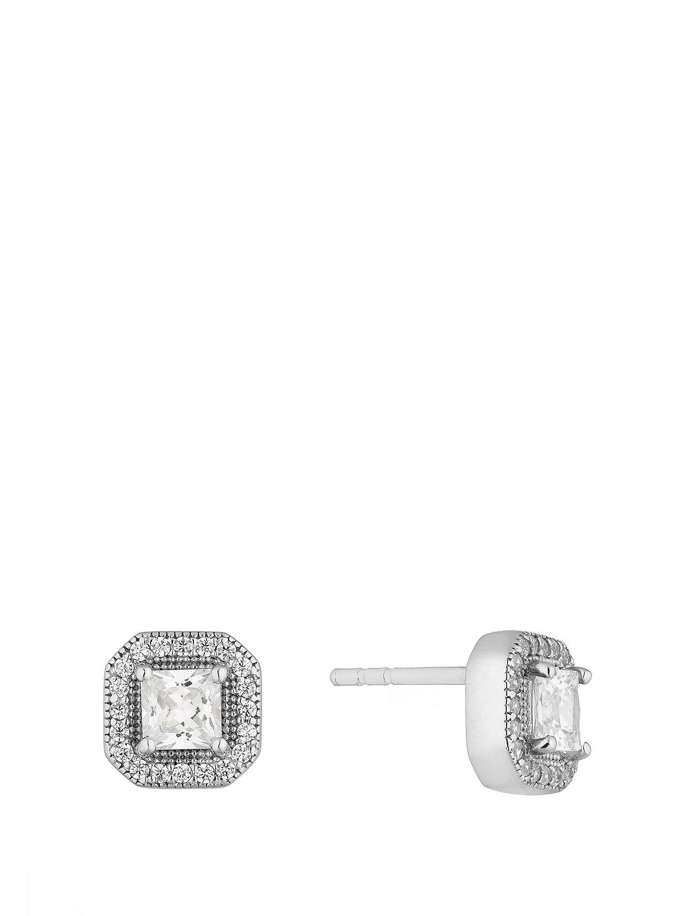 h-samuel-silver-earrings-cubic-zirconia-square-halo-stud-earrings