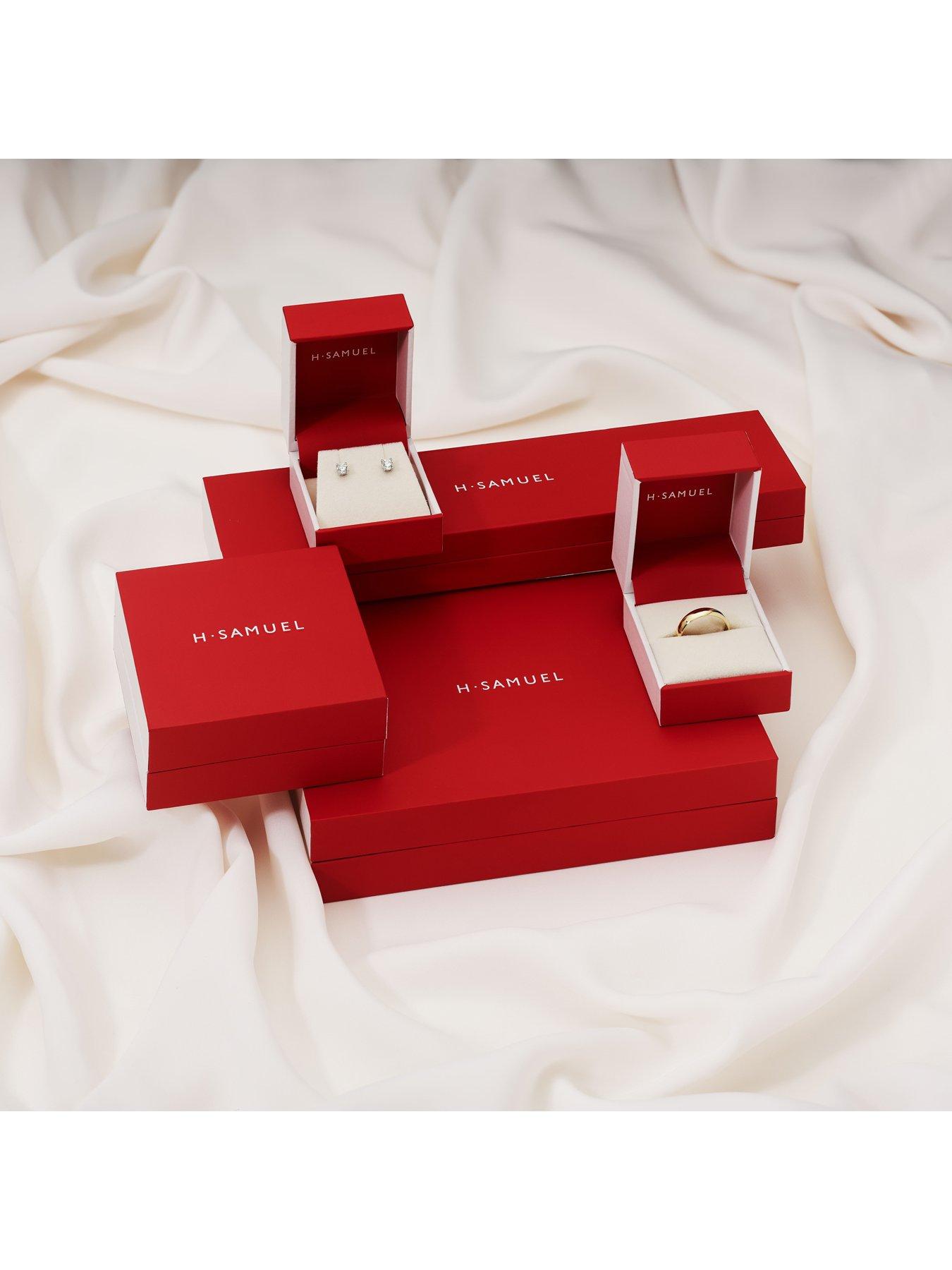  image of h-samuel-childrens-9ct-yellow-gold-amp-cubic-zirconia-9mm-huggie-hoop-earrings