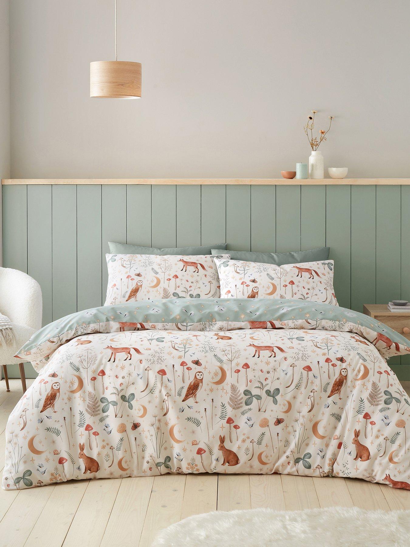 Buy Catherine Lansfield Teal Satin Animal Print Non-Iron Duvet Cover Set from the UK online shop