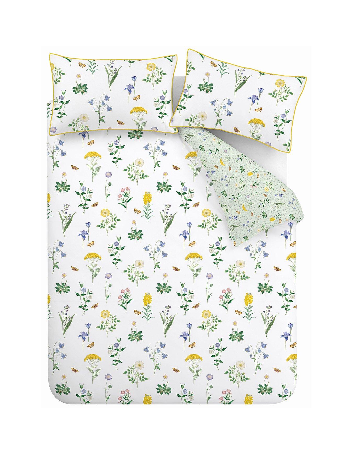  image of rhs-botanical-cottage-garden-200-thread-count-100-cotton-reversible-duvet-set