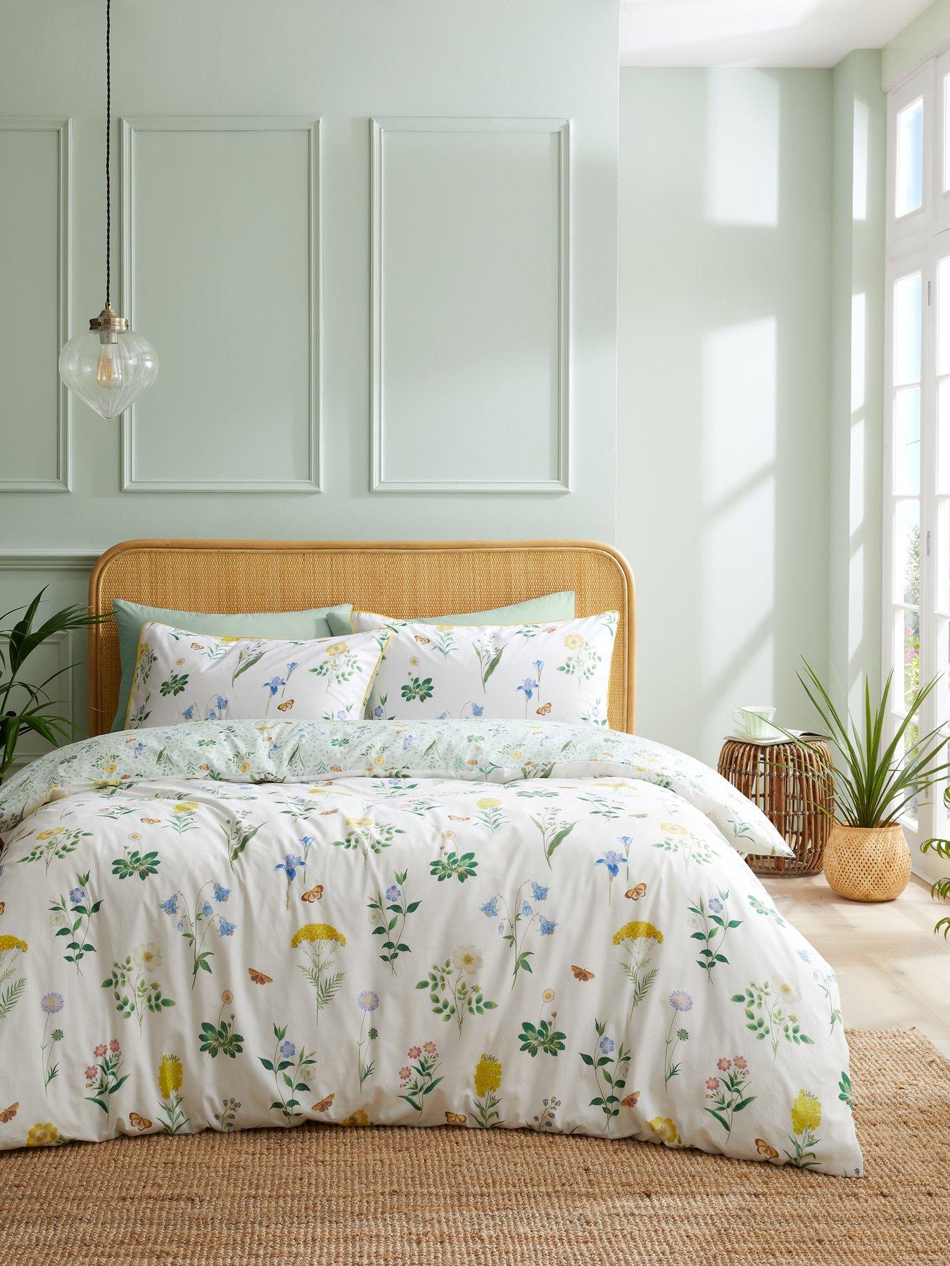  image of rhs-botanical-cottage-garden-200-thread-count-100-cotton-reversible-duvet-set