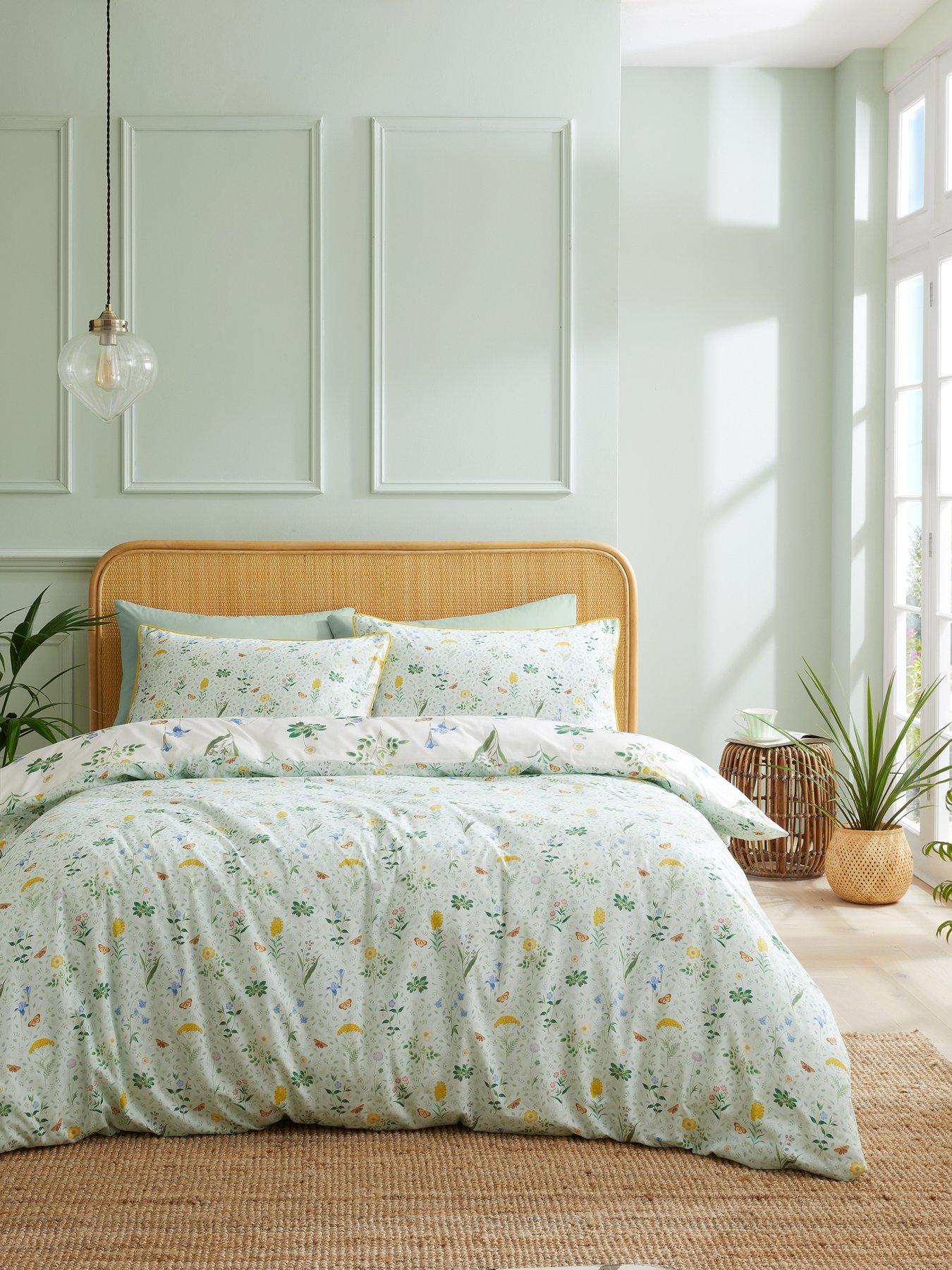  image of rhs-botanical-cottage-garden-200-thread-count-100-cotton-reversible-duvet-set