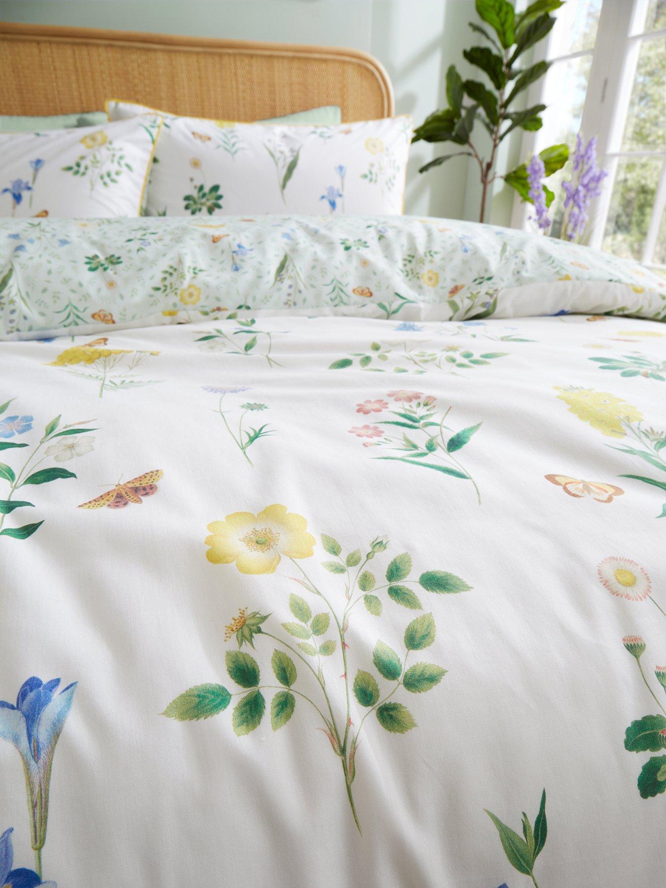  image of rhs-botanical-cottage-garden-200-thread-count-100-cotton-reversible-duvet-set