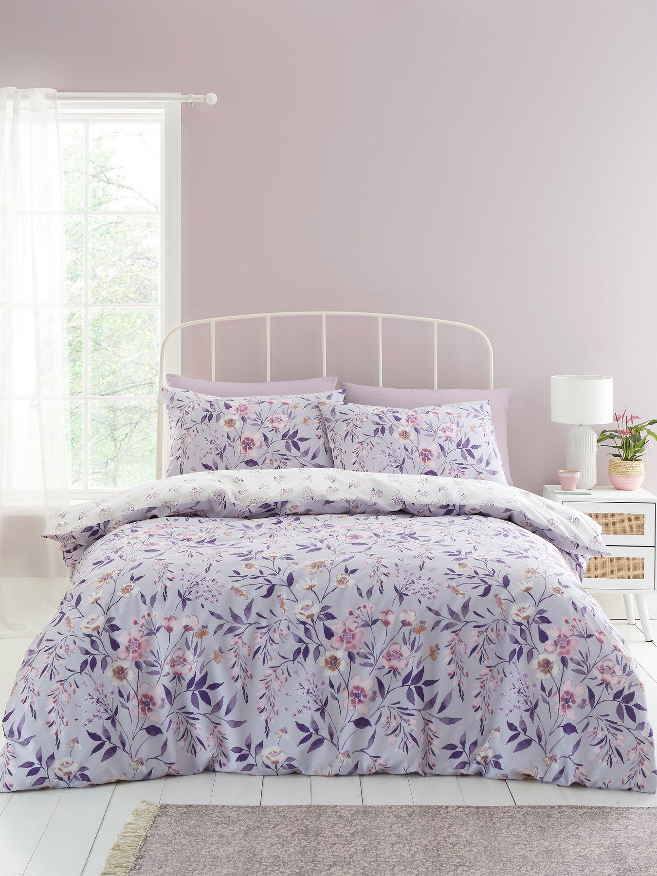 Catherine Lansfield Dramatic Floral Blush Pink Duvet Covers Quilt Bedding  Set
