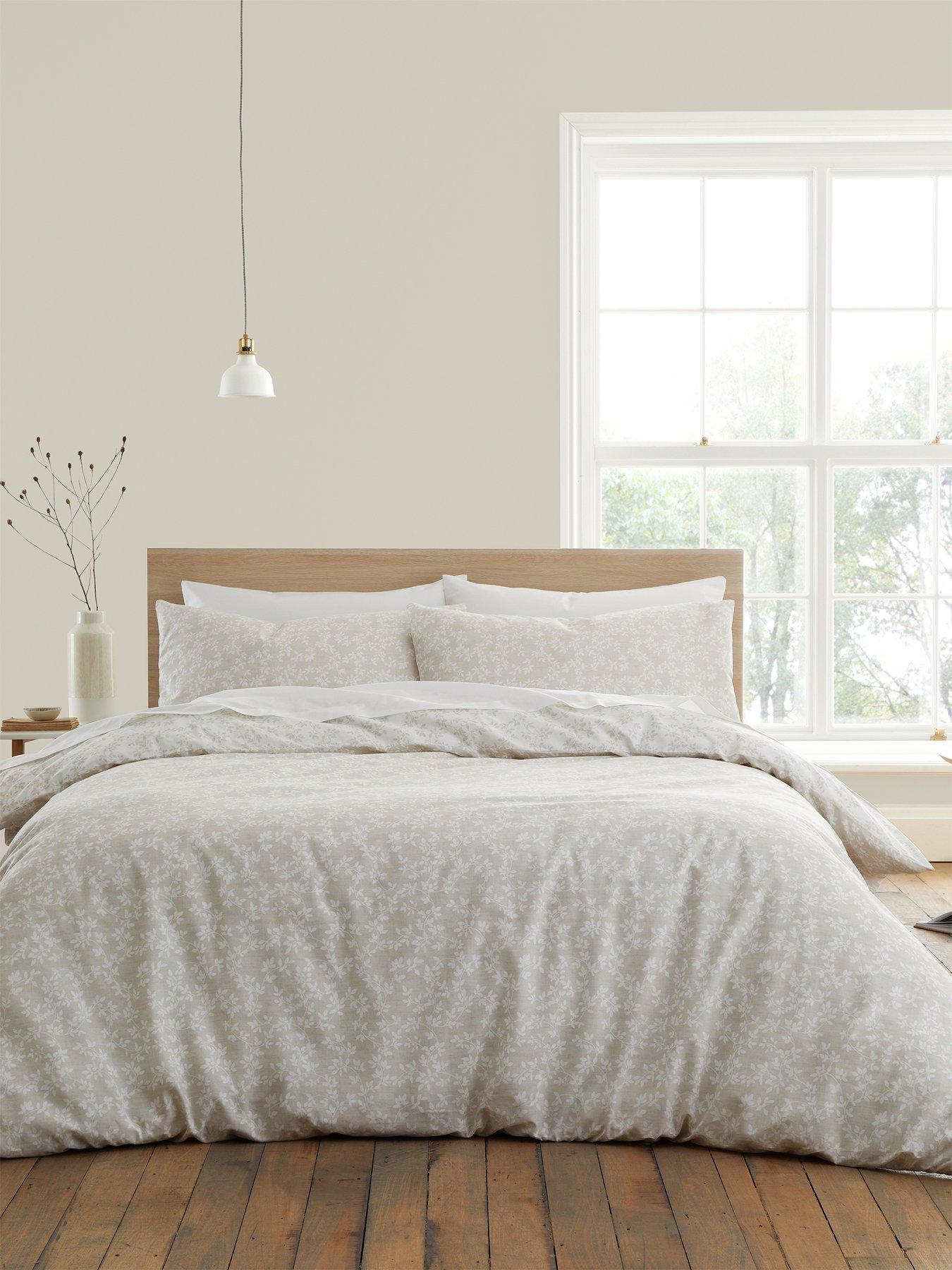Bianca Shadow Leaves Natural 100% Cotton Duvet Set