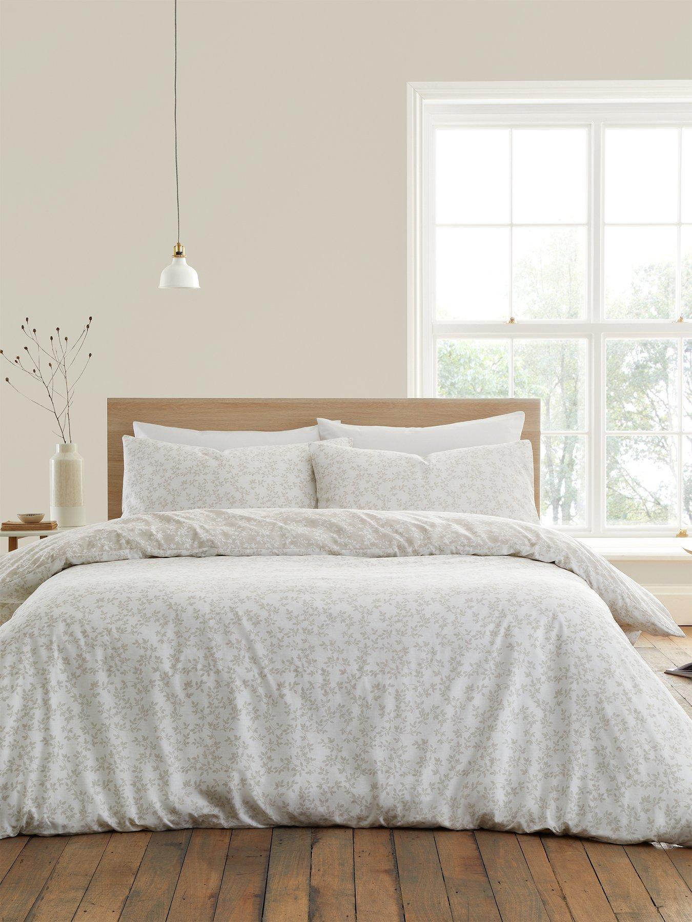  image of bianca-shadow-leaves-natural-100-cotton-duvet-set