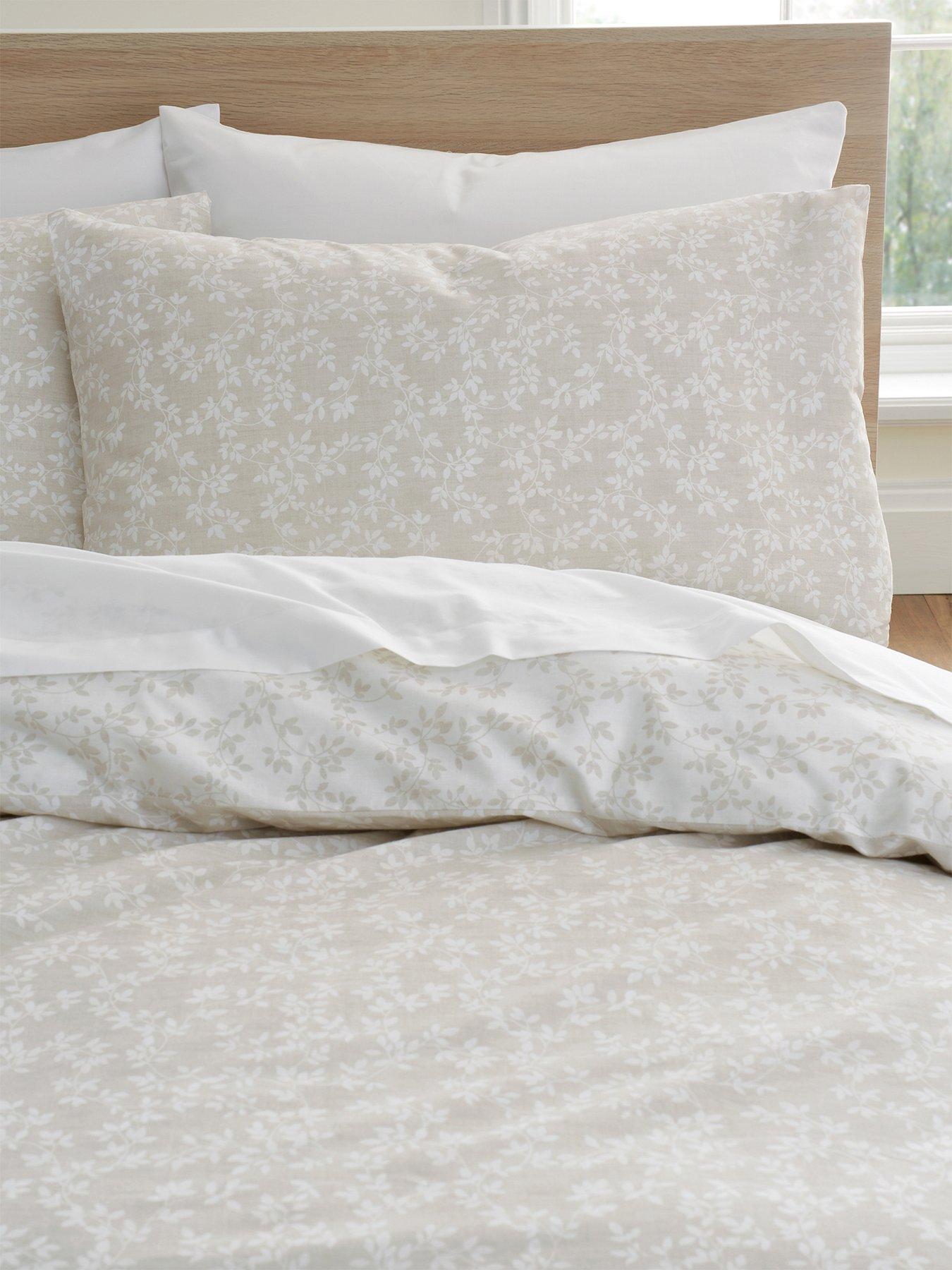  image of bianca-shadow-leaves-natural-100-cotton-duvet-set