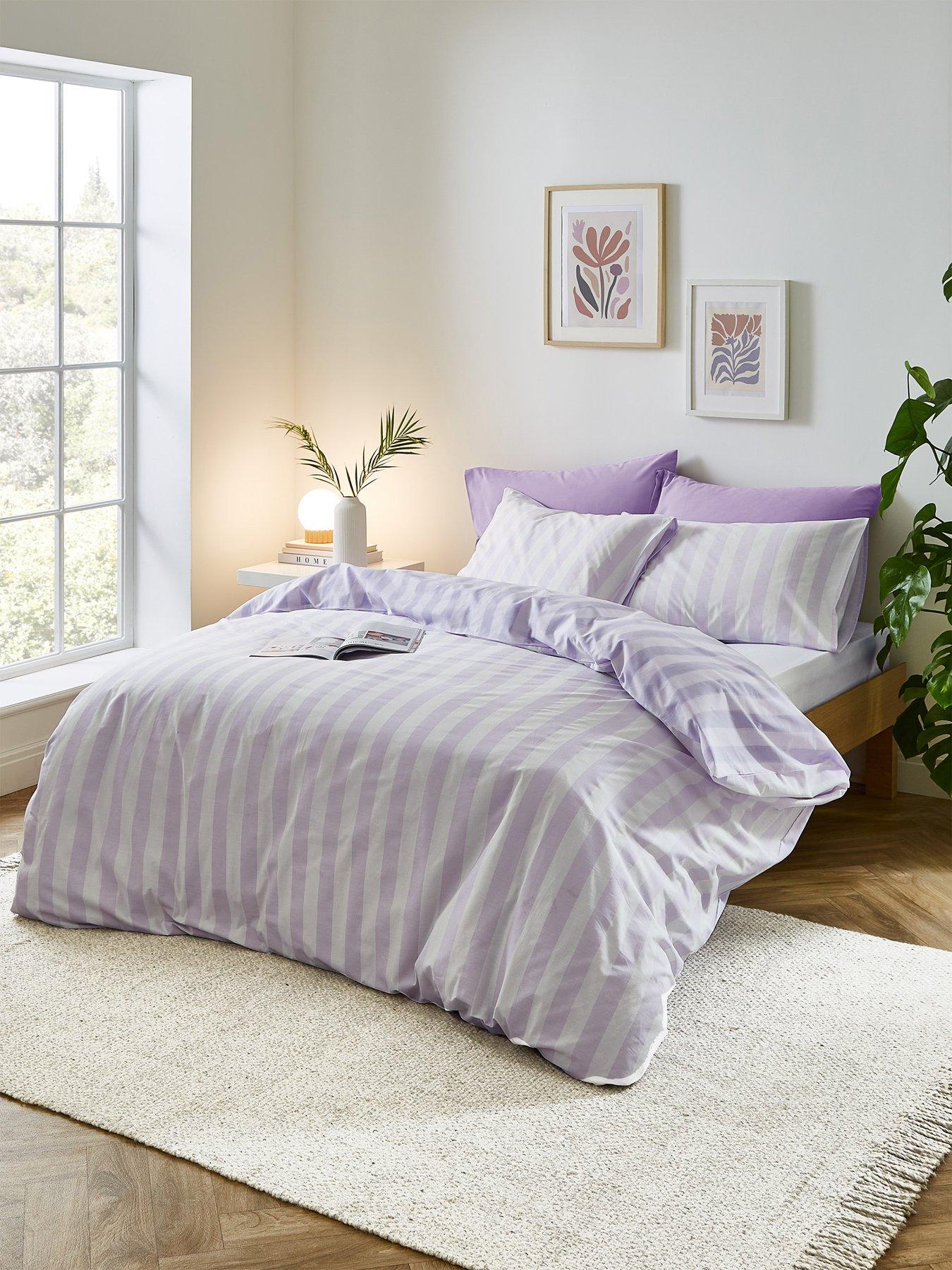 Sassy B Stripe Tease Duvet Cover Set - Lilac