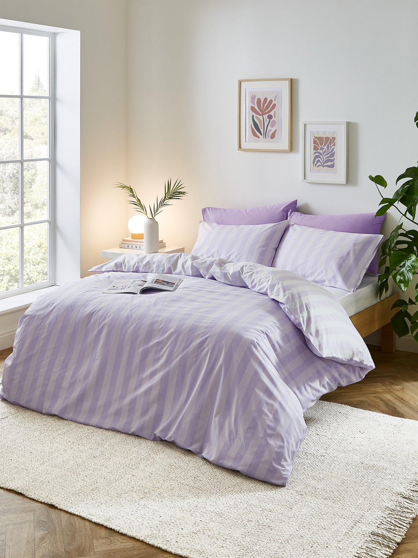 Image 3 of 6 of Sassy B Stripe Tease Duvet Cover Set - Lilac