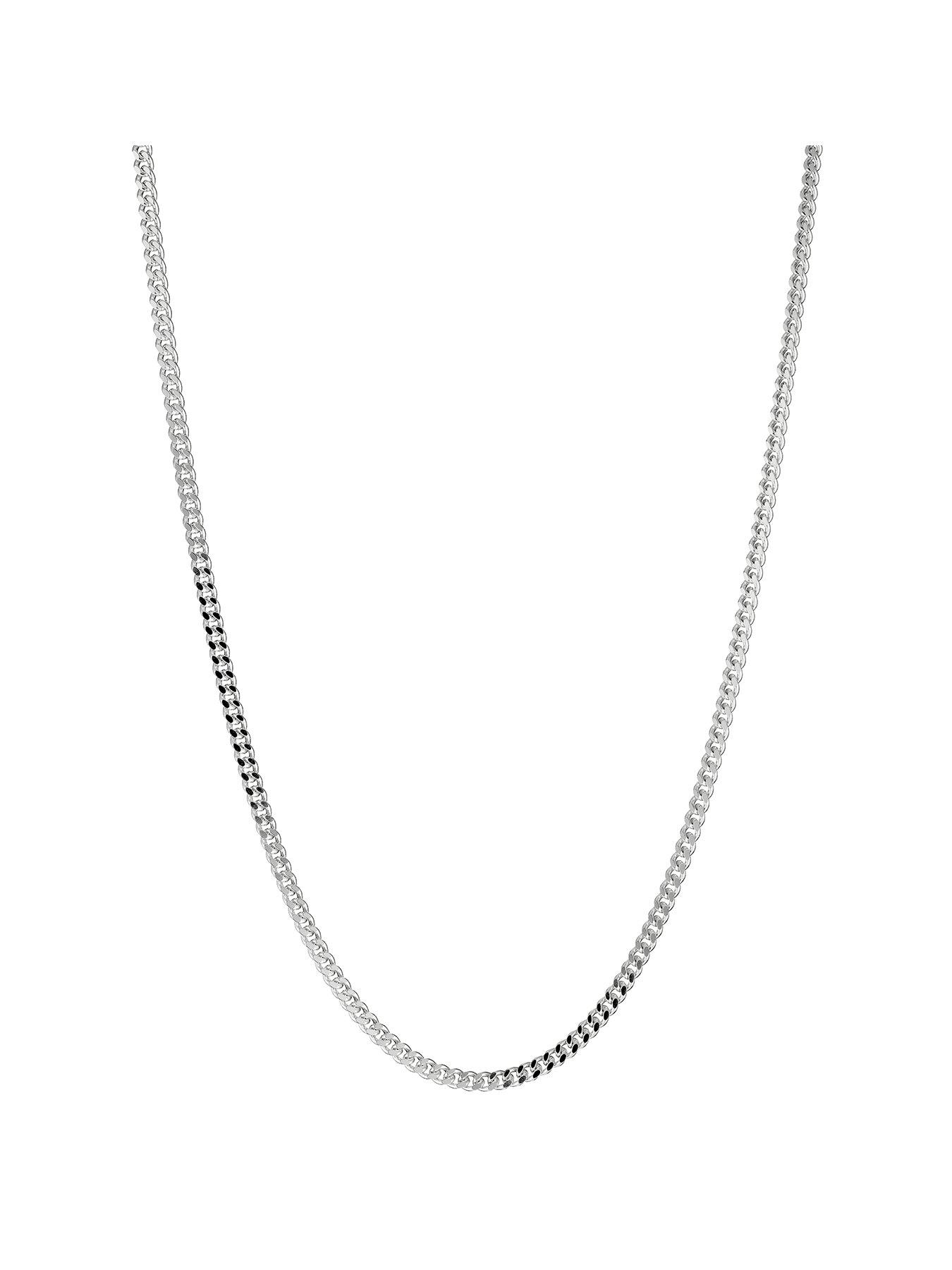 undefined Sterling Silver Necklace. 18 Inch Dainty Curb Chain