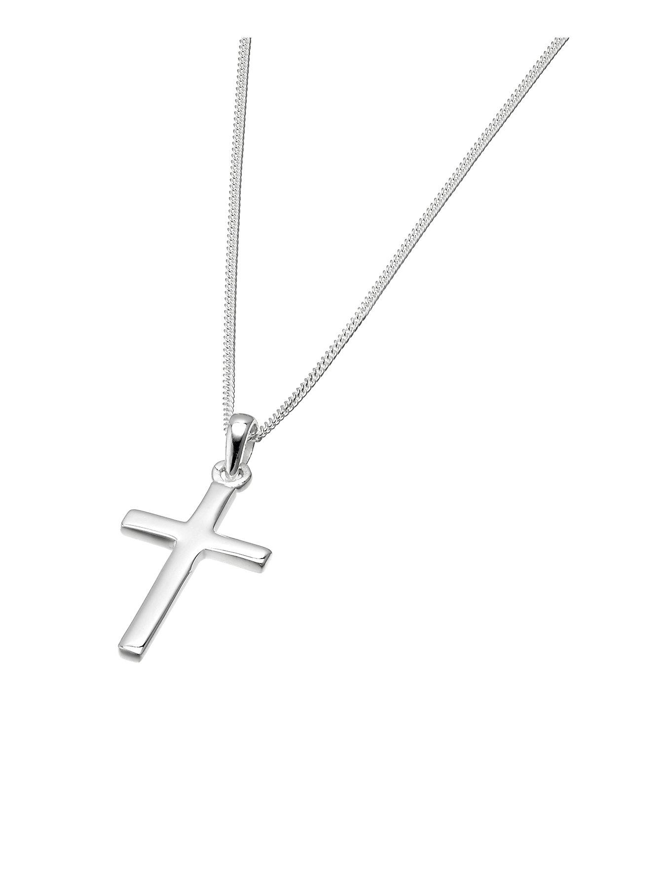 h-samuel-sterling-silver-necklace-plain-cross-pendant