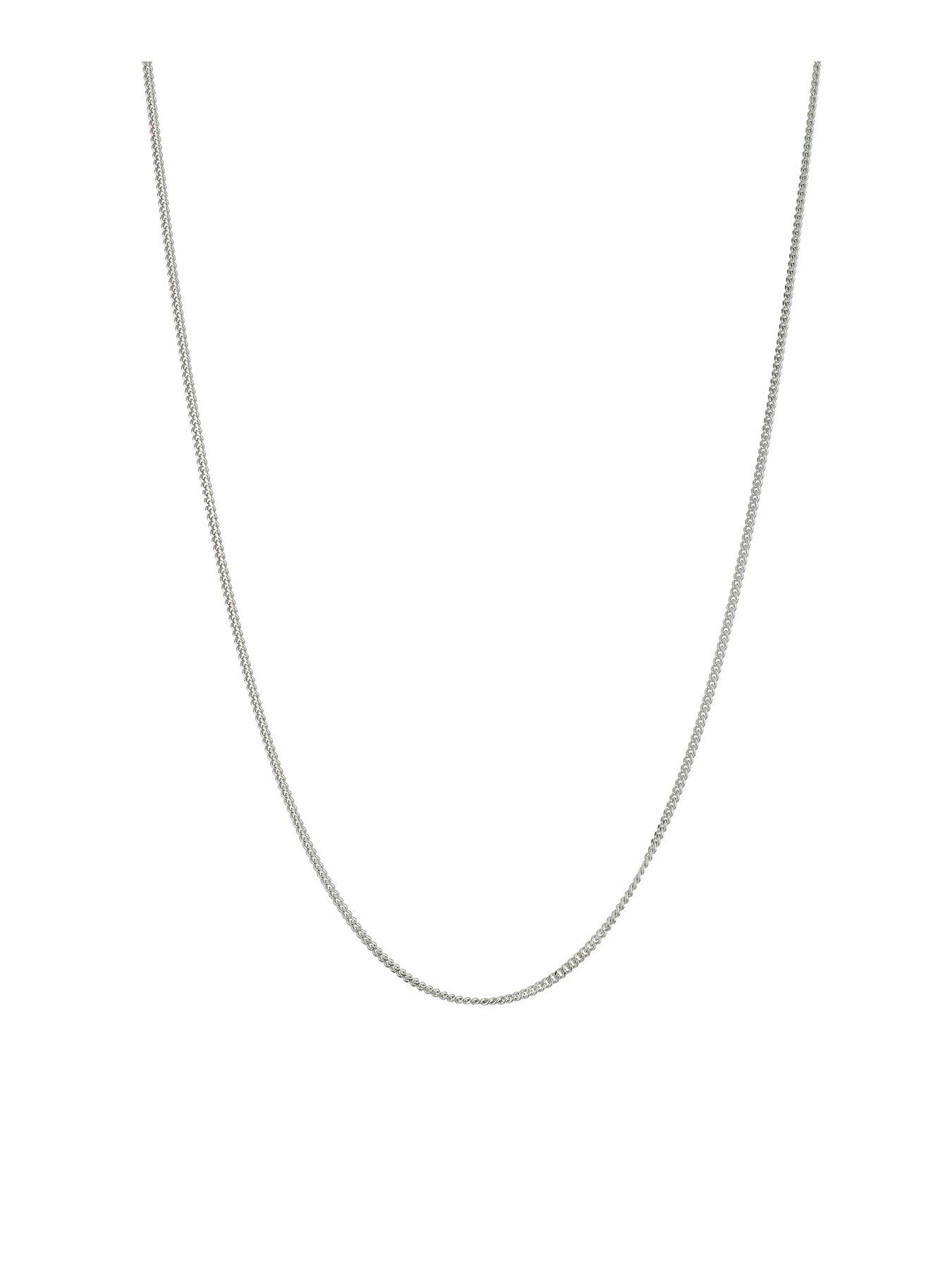 undefined Sterling Silver Necklace. 18 Inch Dainty Curb Chain