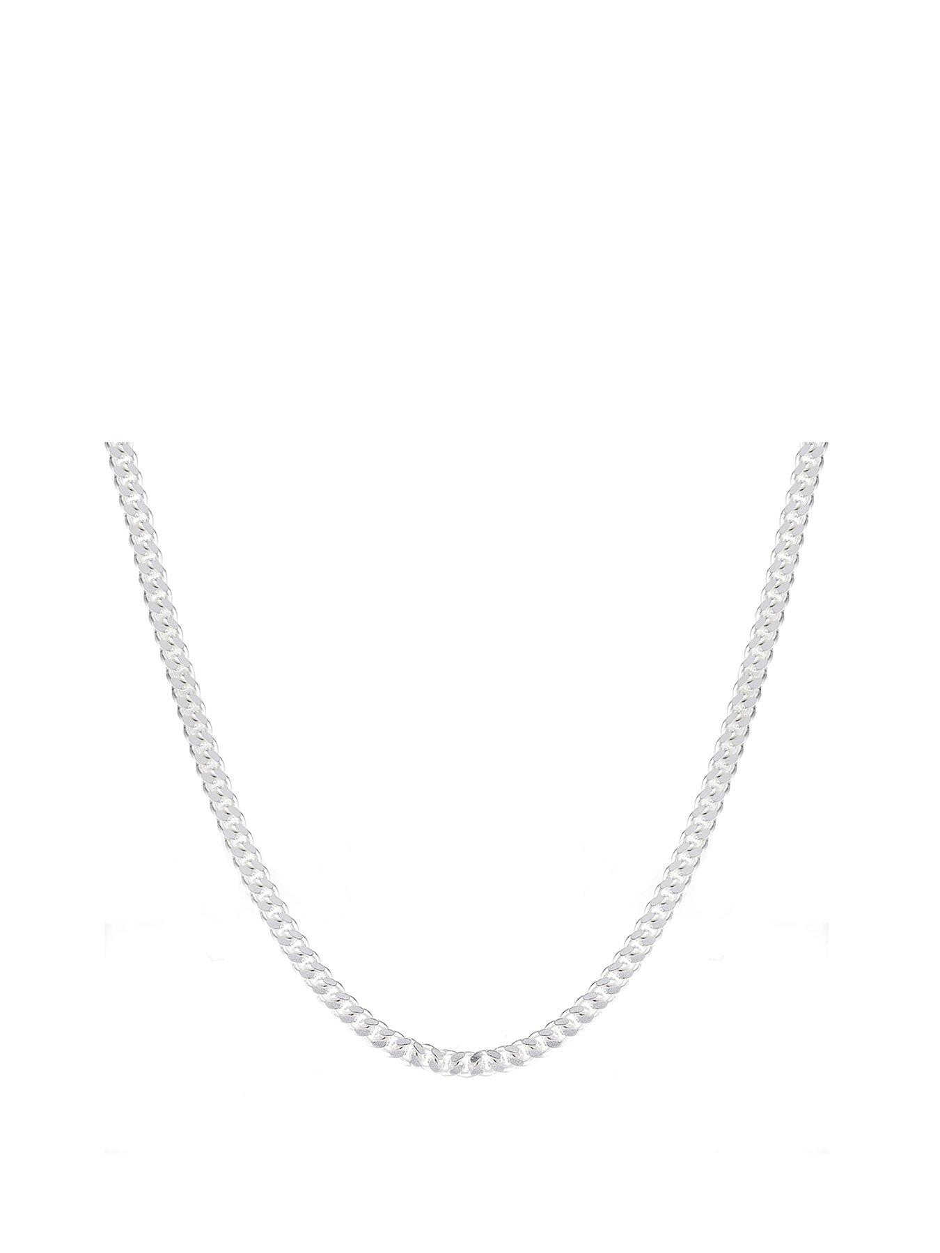 undefined Sterling Silver Necklace. 24 Inch 3mm Curb Chain