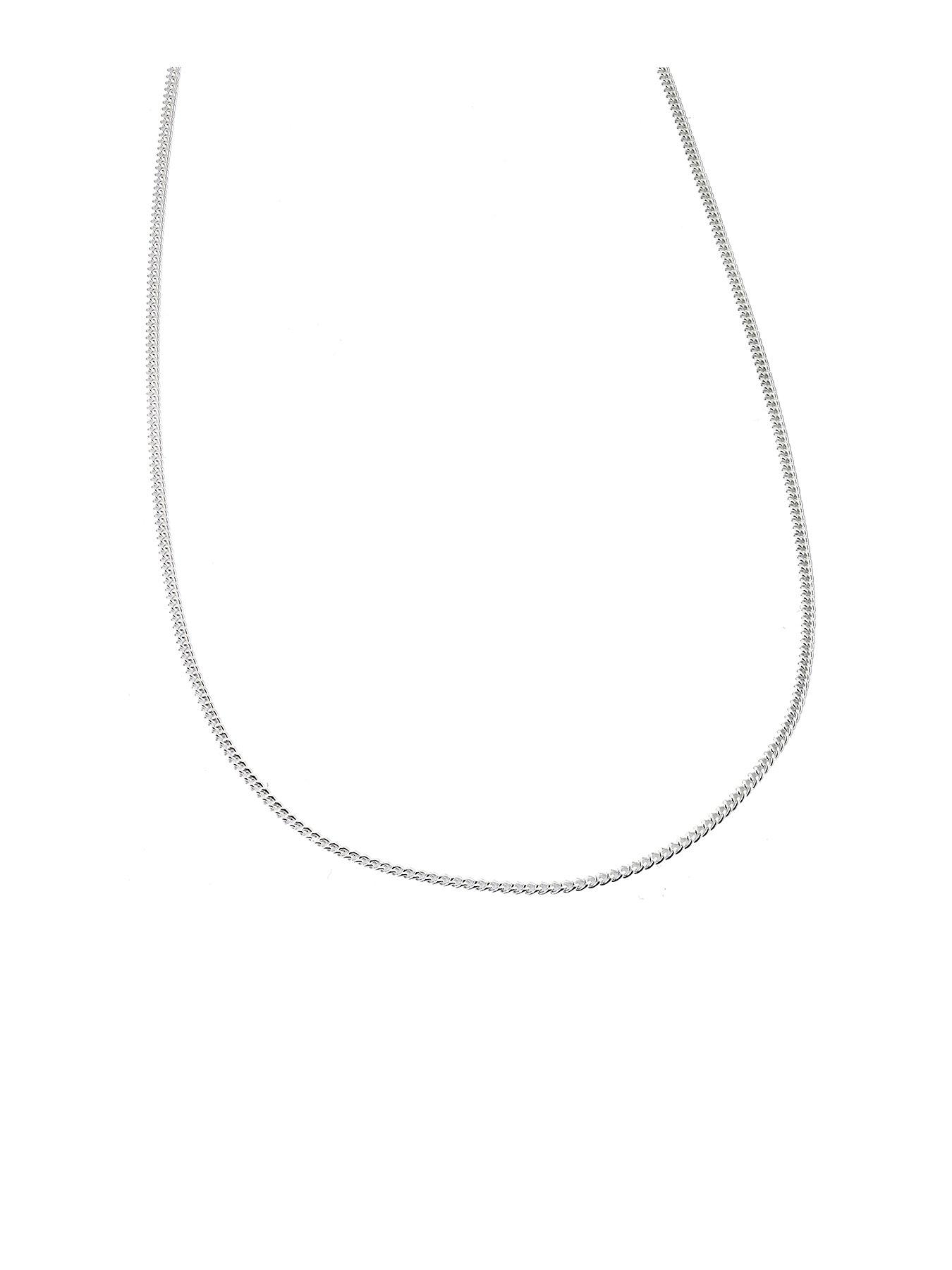 undefined Sterling Silver Necklace. 20 Inch Dainty 40 Gauge Curb Chain