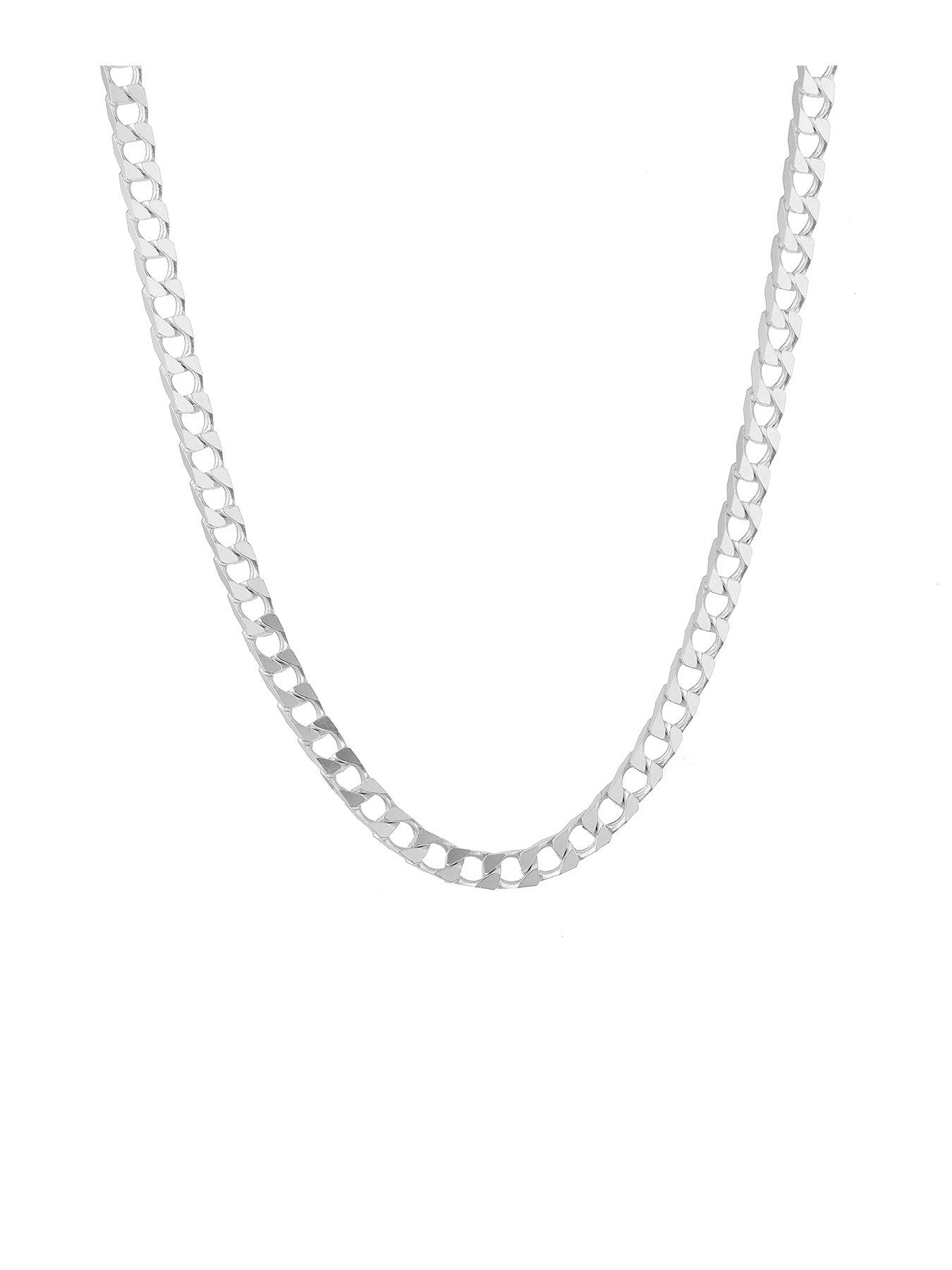 undefined Sterling Silver Necklace. 20 Inch Curb Chain