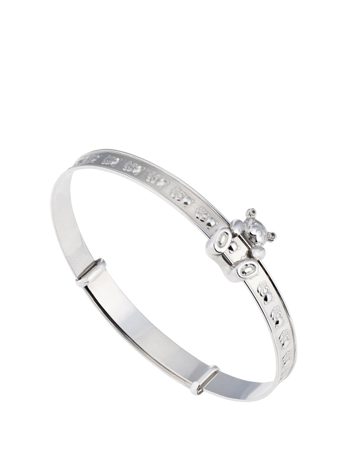H. Samuel Childrens Sterling Silver Moving Teddy Expander Bangle