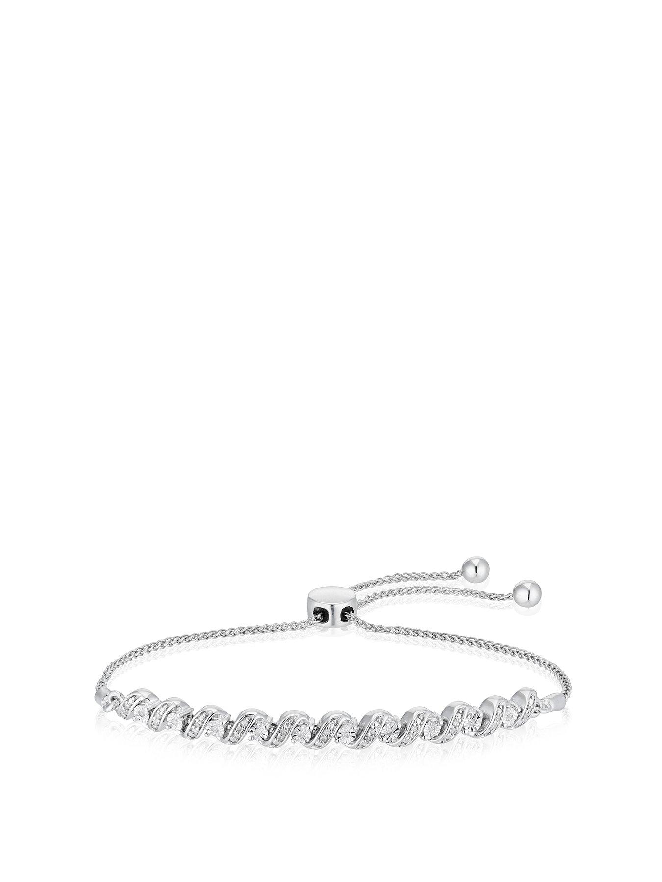 Samuel Silver Diamond Twist Bolo Bracelet
