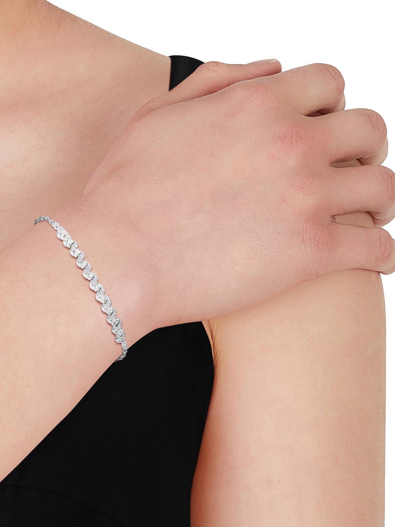 Samuel Silver Diamond Twist Bolo Bracelet