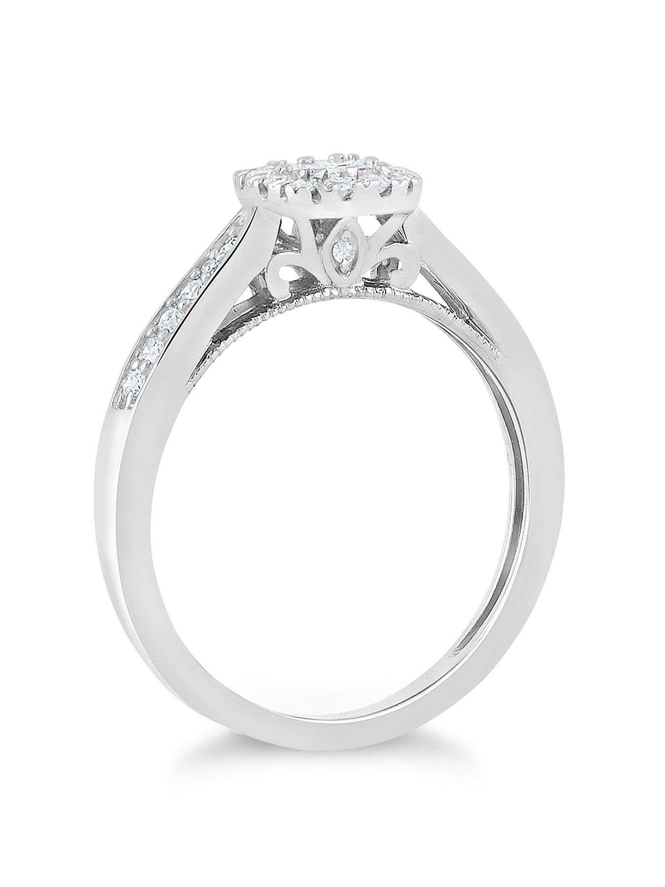 Samuel Princessa 9ct White Gold Engagement Diamond