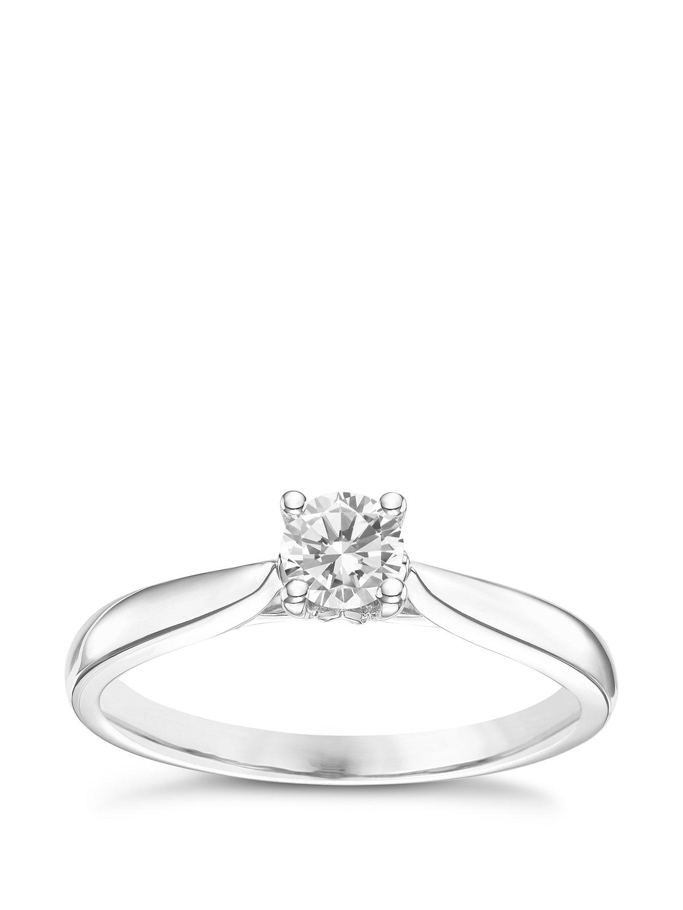 undefined 9ct White Gold Engagement Ring. 0.25ct Diamond Solitaire Ring