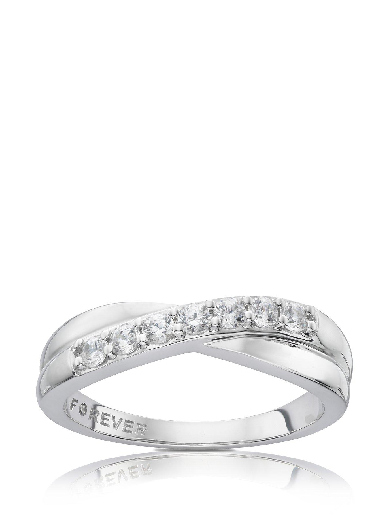 undefined The Forever Diamond Platinum Engagement Ring. 0.28ct Diamond Crossover Ring