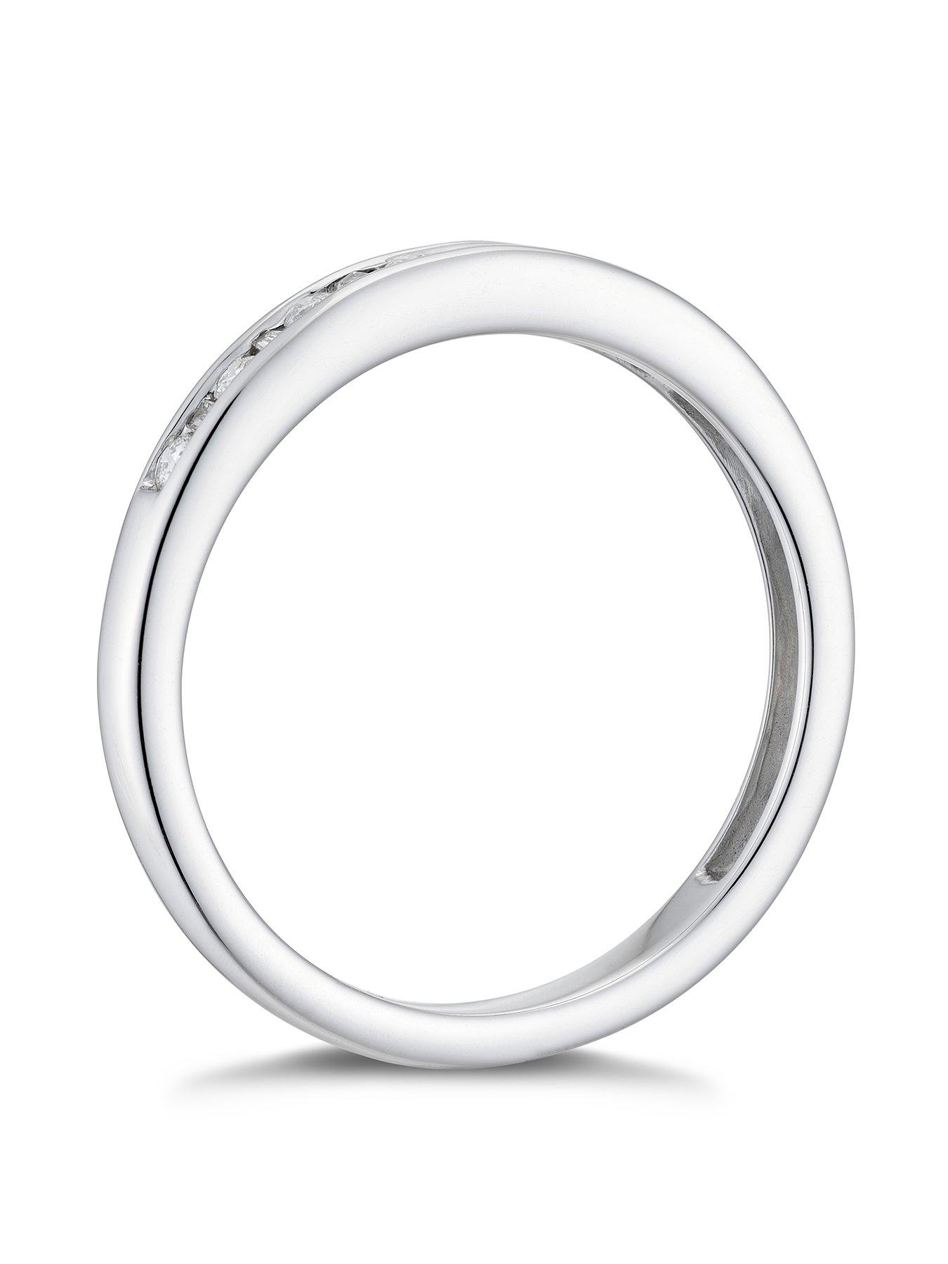 Image 2 of 3 of H. Samuel 9ct White Gold Engagement Ring. 0.15ct Diamond Channel Set Eternity Ring