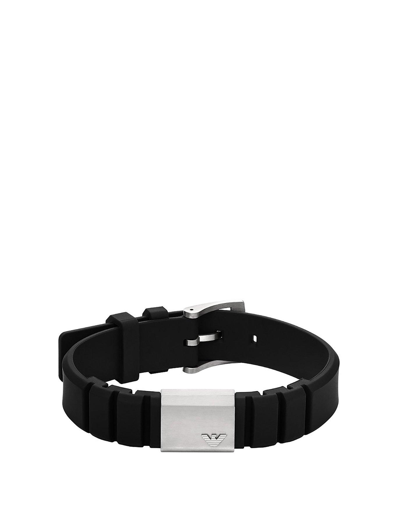 undefined Black Silicone and Stainless Steel ID Bracelet