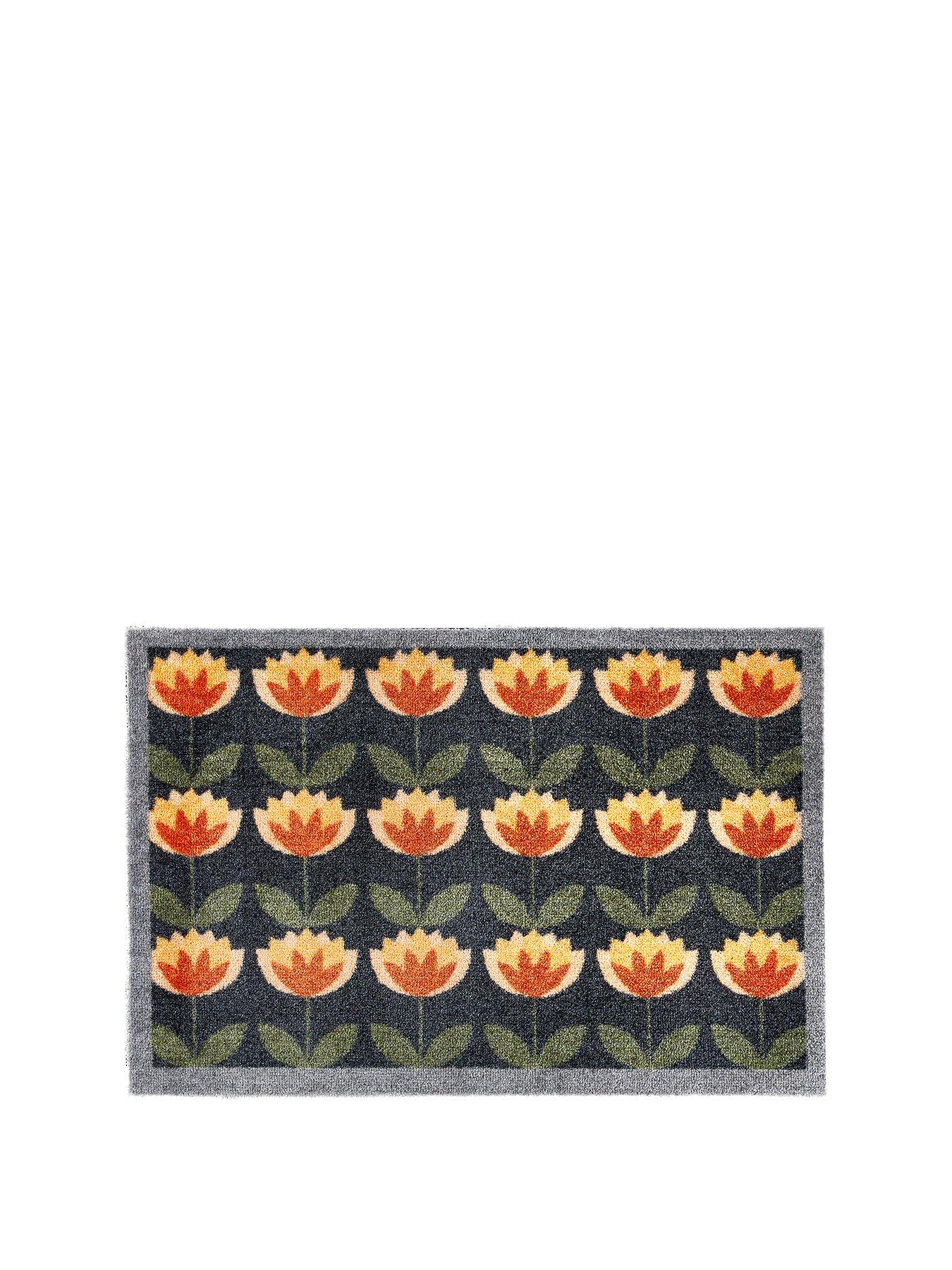  image of very-home-my-retro-floral-doormat