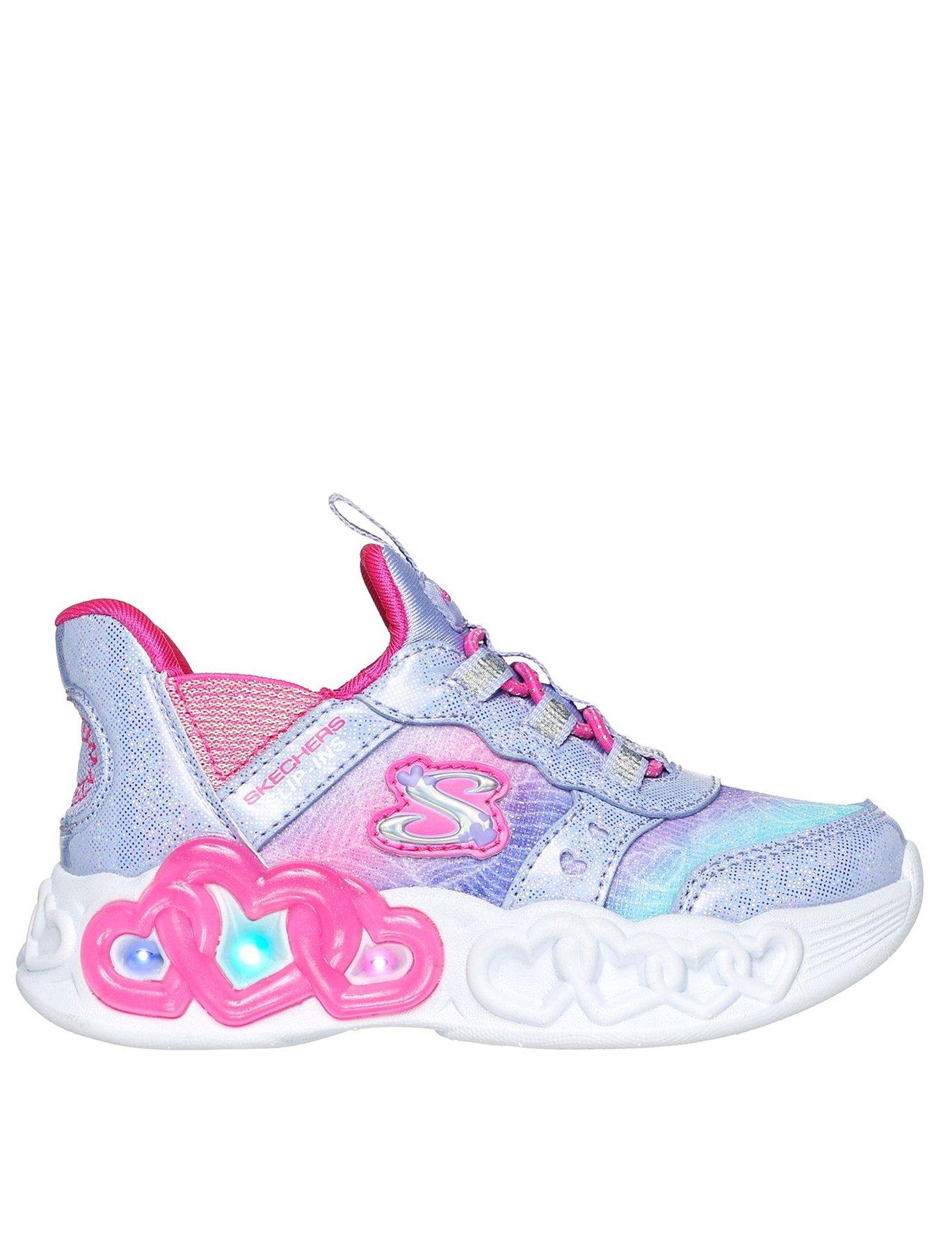 undefined Infant Girls Infinite Heart Lights Trainer - Purple