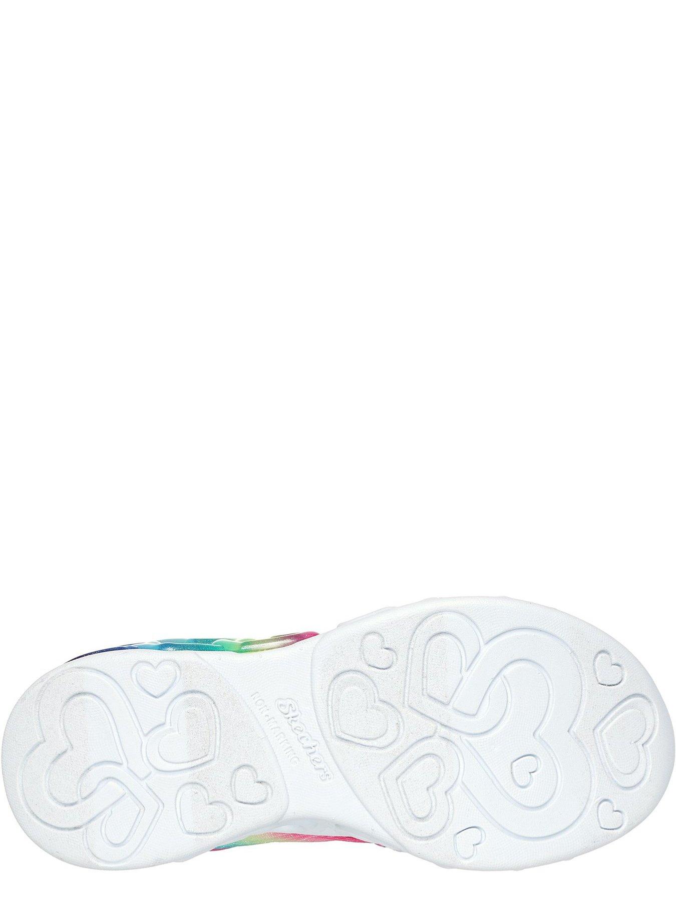  image of skechers-junior-girls-infinite-heart-lights-trainer-pink