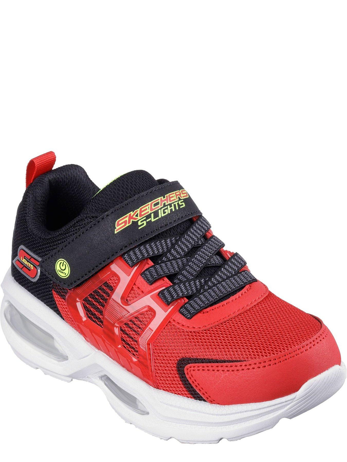  image of skechers-junior-boys-prismatrons-trainer-red