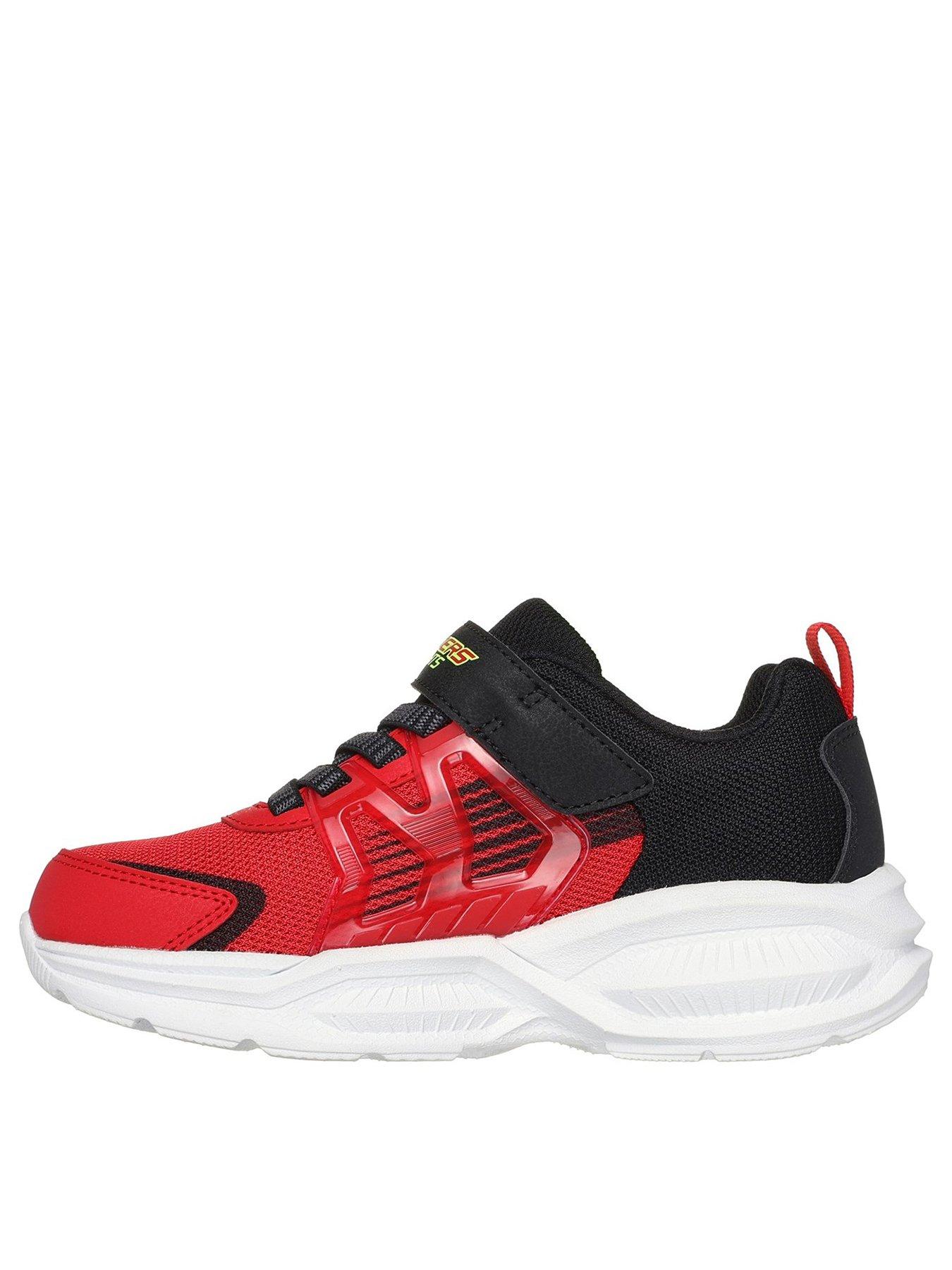  image of skechers-junior-boys-prismatrons-trainer-red