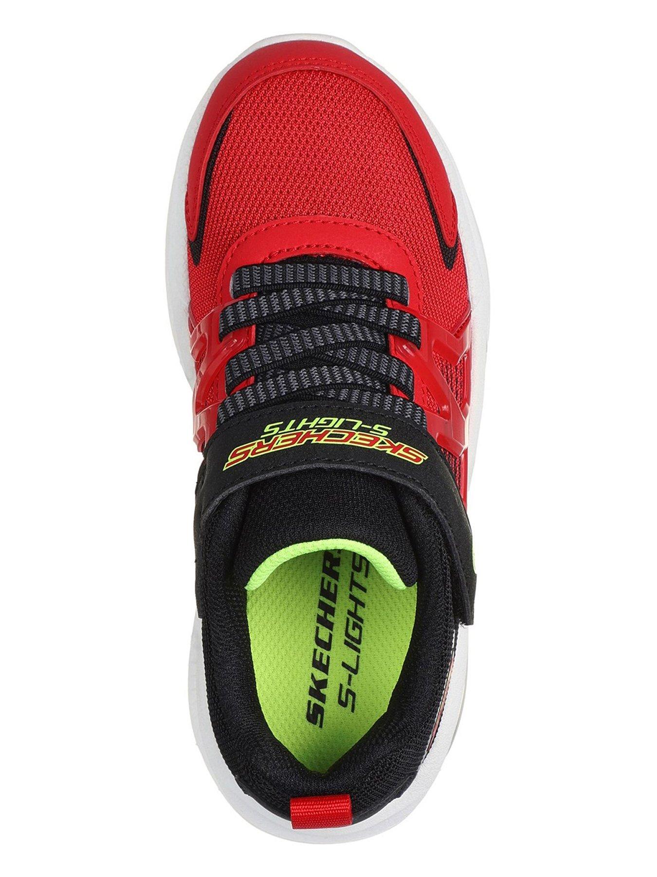  image of skechers-junior-boys-prismatrons-trainer-red