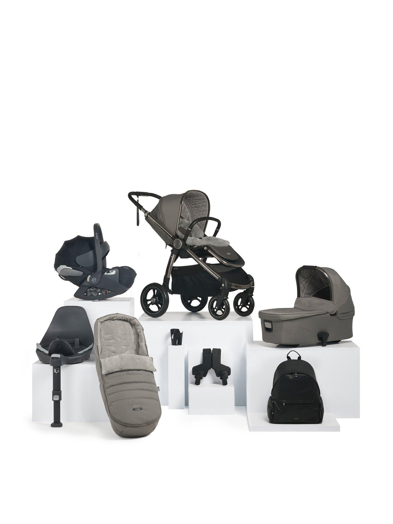 Mamas Papas Ocarro Mercury Complete Kit Inc Pushchair Carrycot Adaptors Cupholder Bag Footmuff Sheepskin Liner Cloud T Isofix Base littlewoods