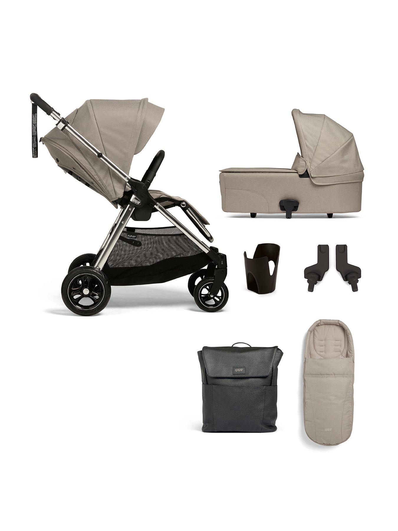 Mamas & Papas Flip XT3 Fawn Essential Kit (Inc Pushchair, Carrycot, Adaptors, Cupholder, Bag, Footmuff)