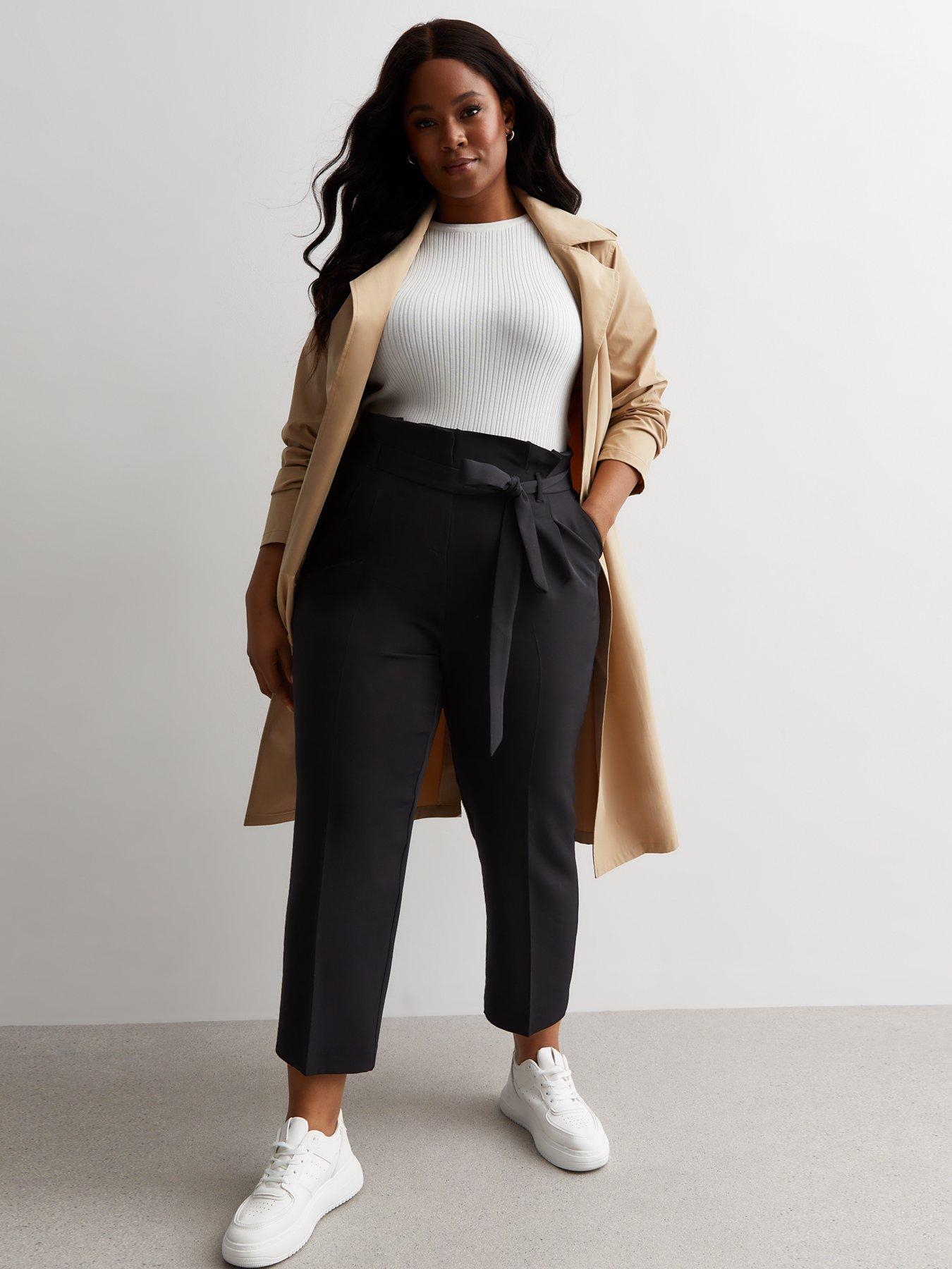 New Look Khaki High Waist Paperbag Trousers